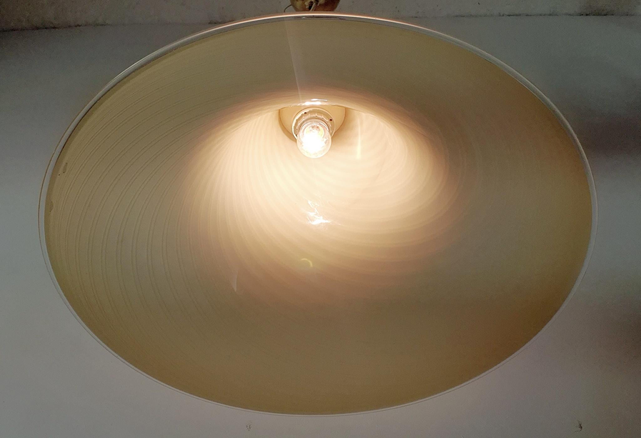 Modern Murano Glass Swirl Pendant 1970's Italy For Sale