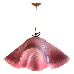 Murano Glass Swirl Pendant Light Italy 1970s mid century modern lighting