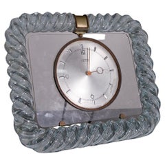 Murano Glass Table Clock by Barovier & Toso