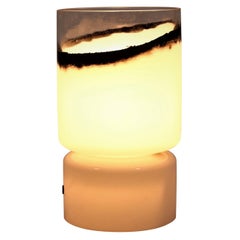 Murano Glass Table Lamp 1960
s White Black