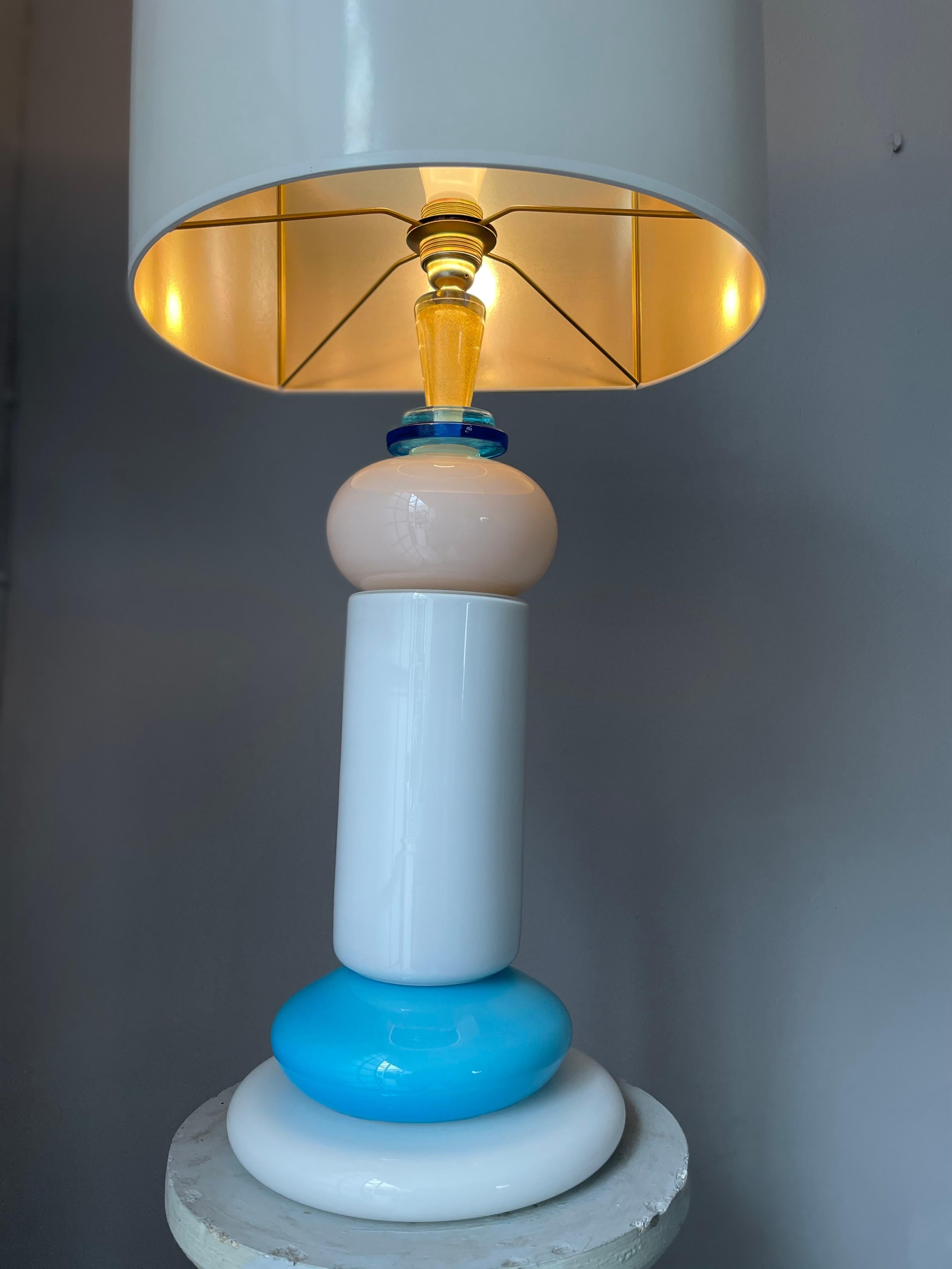 Murano Glass Table Lamp, 1970s For Sale 12