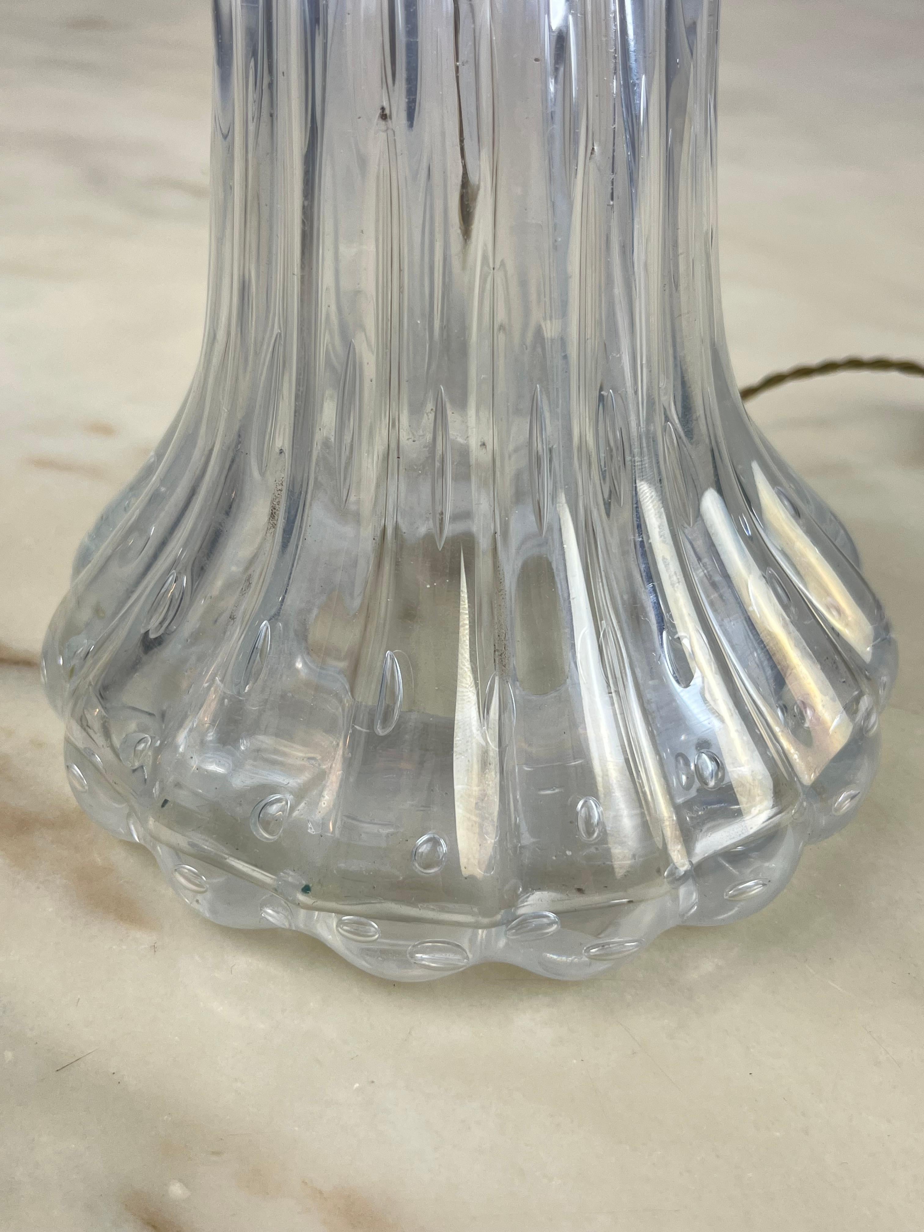Lampe de table en verre de Murano attribuée à Barovier & Toso, Italie, 1950 en vente 4