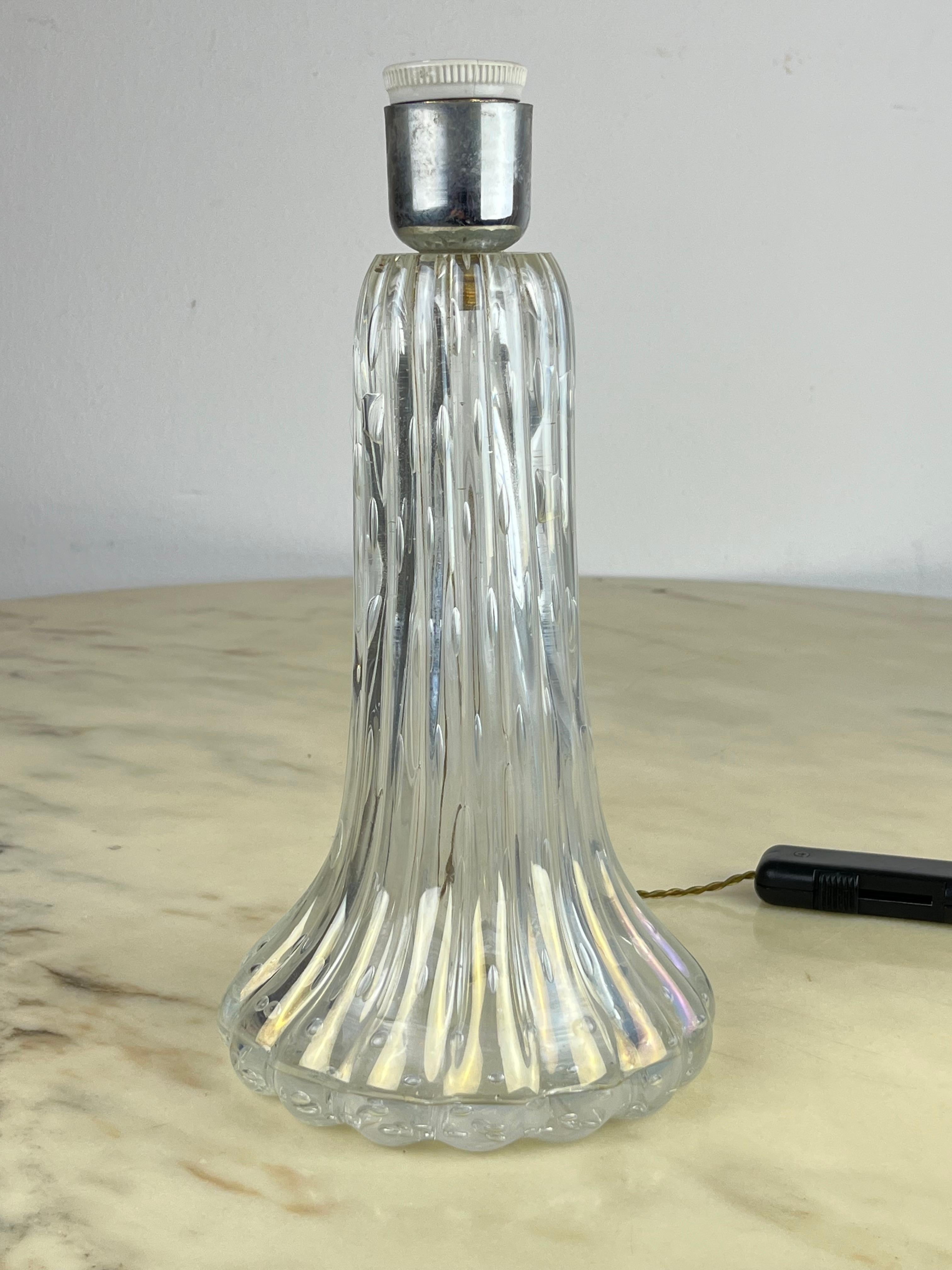 Italian Mid-Century Murano Glass Table Lamp attributed to Barovier & Toso, Italy, 1950 For Sale