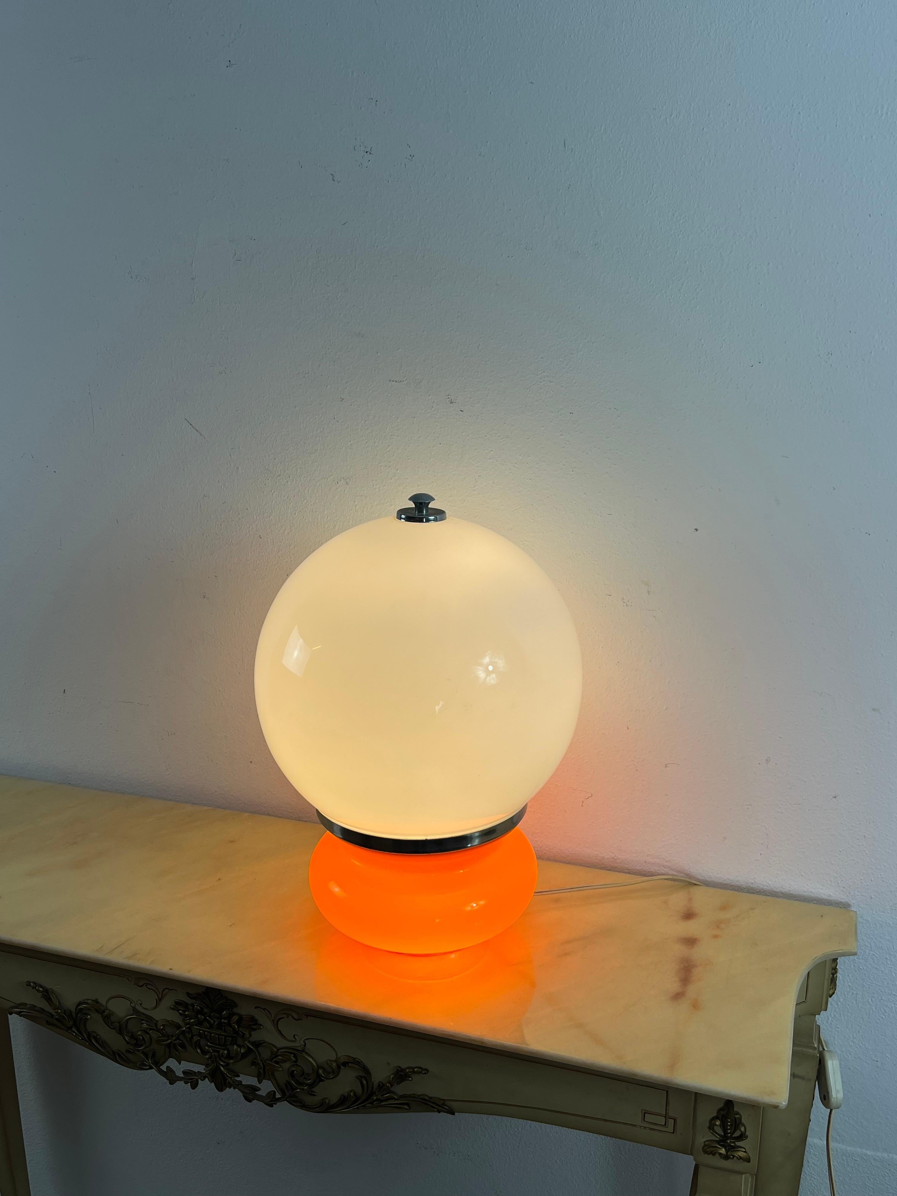 Italian Murano Glass Table Lamp Attributed To Carlo Nason for Mazzega, 1970s For Sale