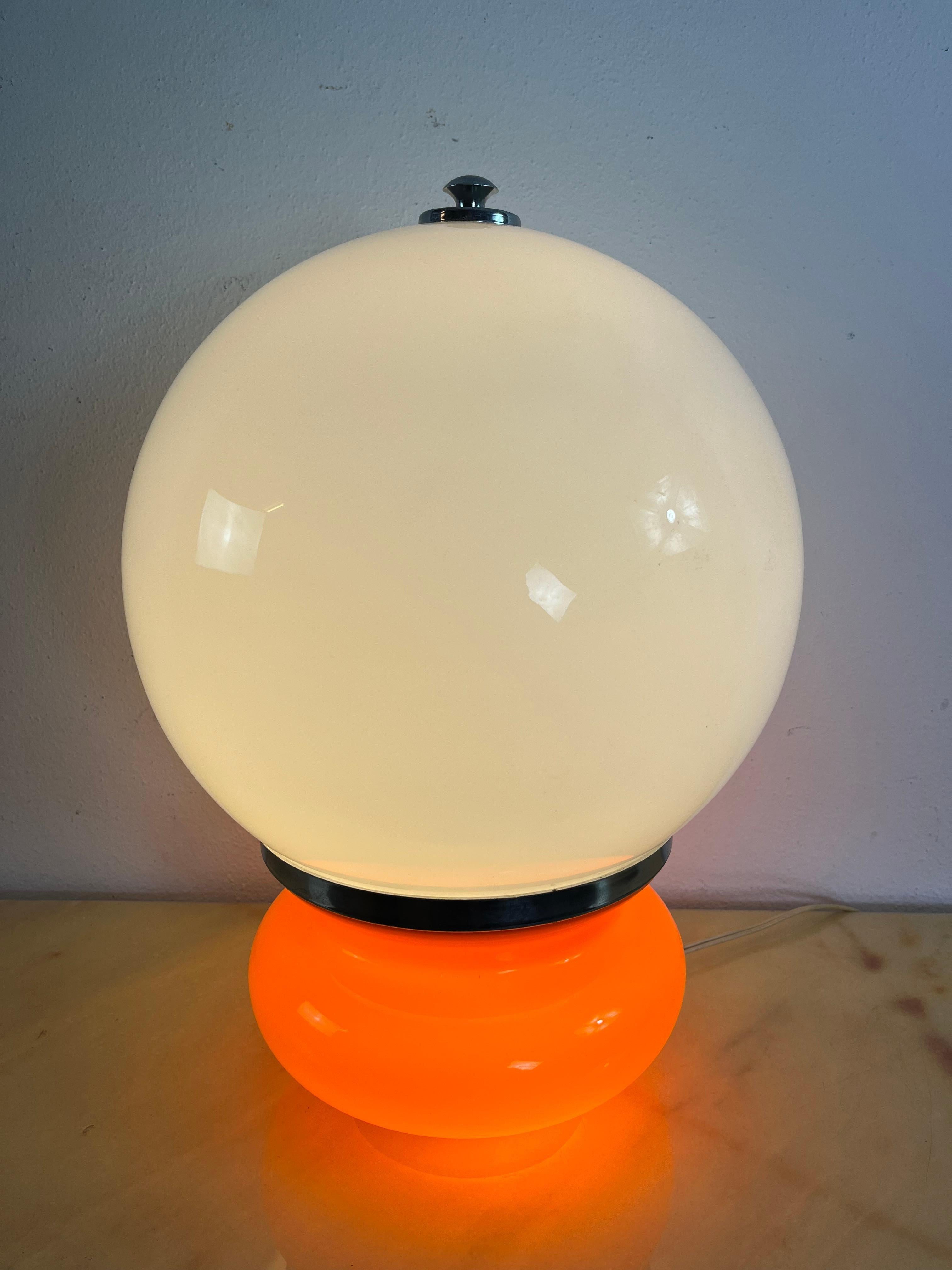 Murano Glass Table Lamp Attributed To Carlo Nason for Mazzega, 1970s For Sale 1