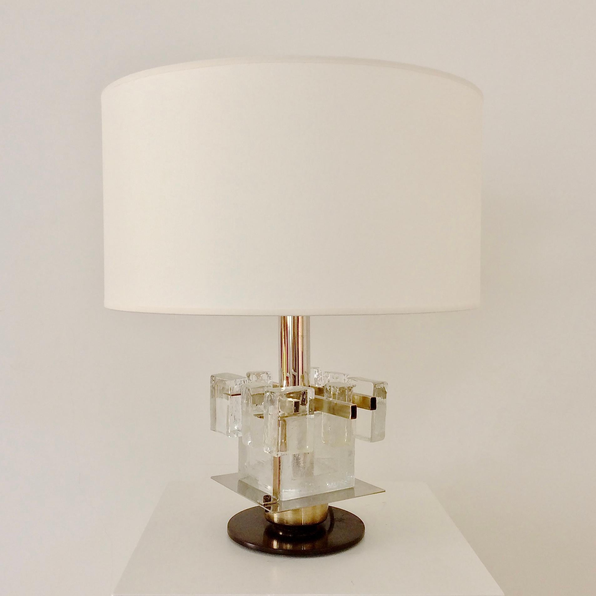 Italian Murano Glass Table Lamp Attributed to Poliarte, circa 1960, Italy For Sale