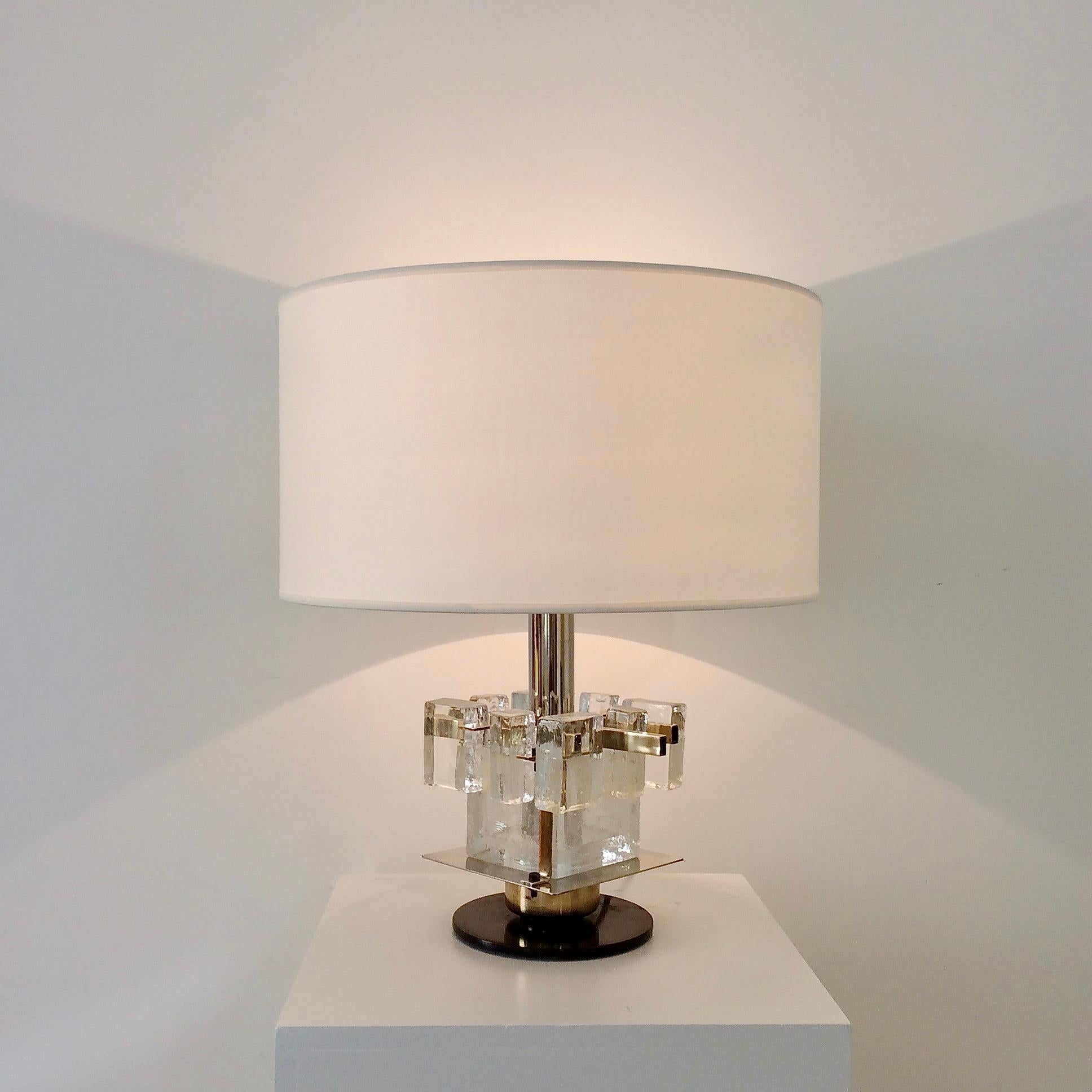 Murano Glass Table Lamp Attributed to Poliarte, circa 1960, Italy In Good Condition For Sale In Brussels, BE