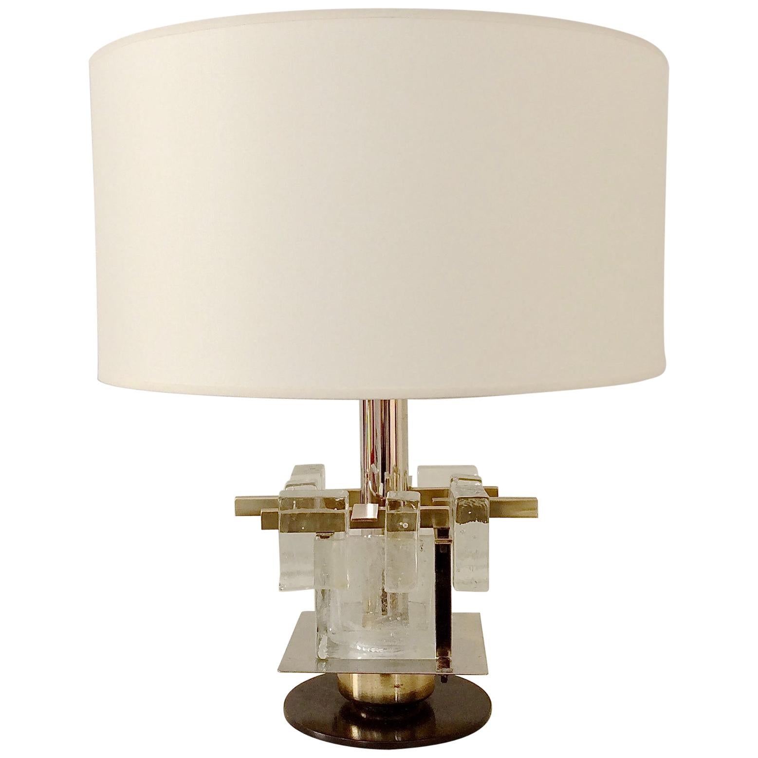 Murano Glass Table Lamp Attributed to Poliarte, circa 1960, Italy