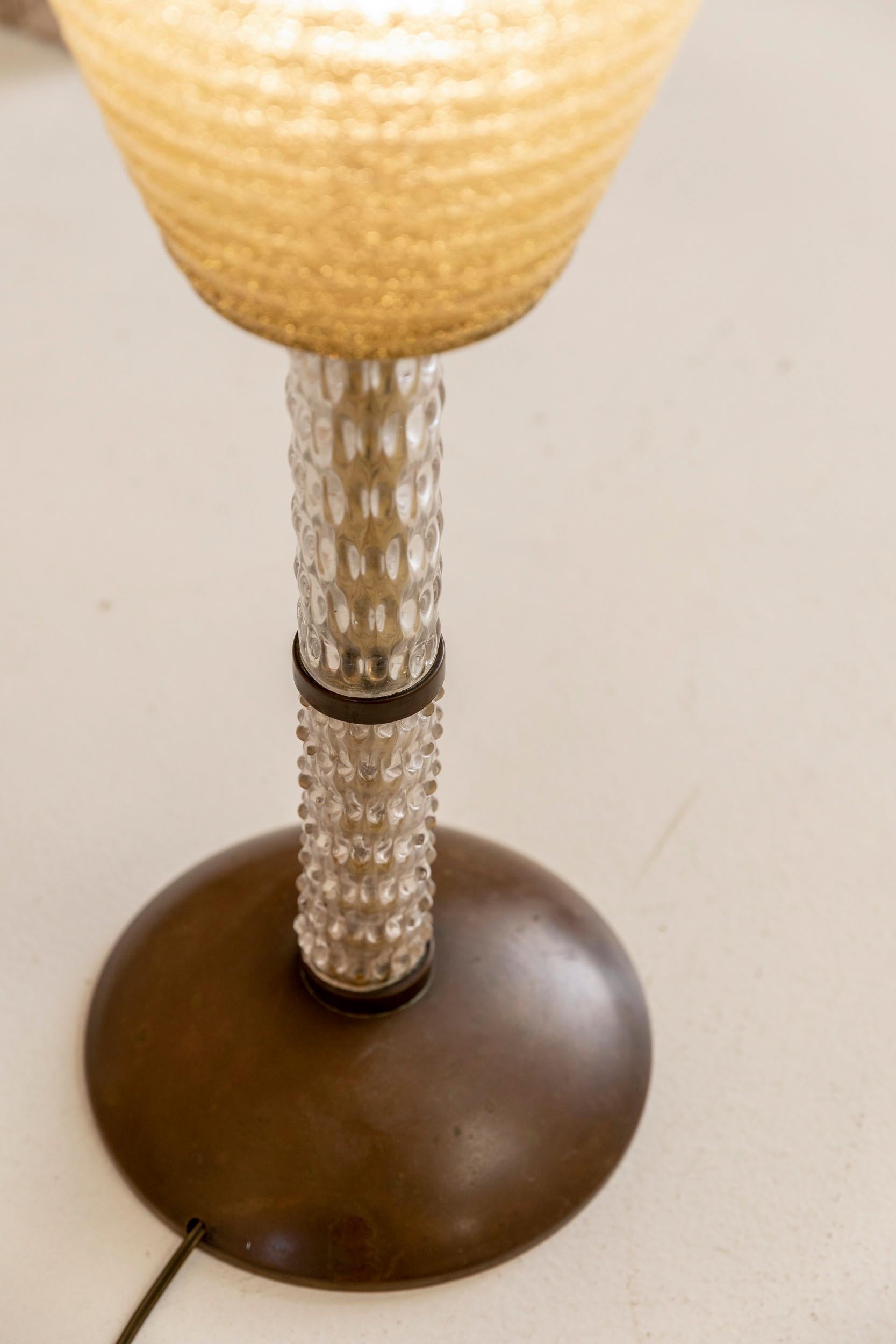 Lampe de table en verre de Murano attribuée à Seguso en vente 8