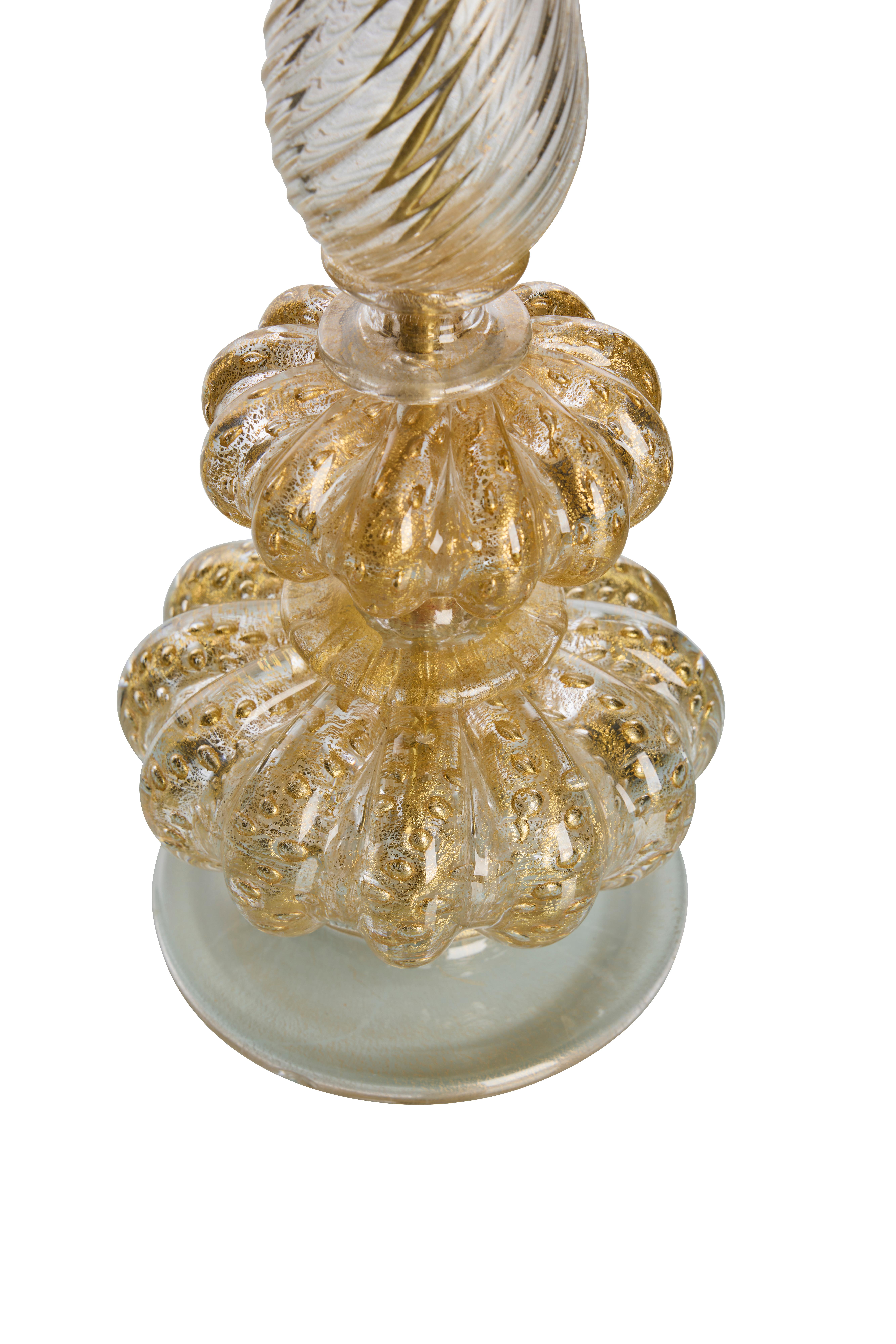 Murano Glas, Tischlampe, Barovier und Toso, Italien, 1960er Jahre (Moderne der Mitte des Jahrhunderts) im Angebot