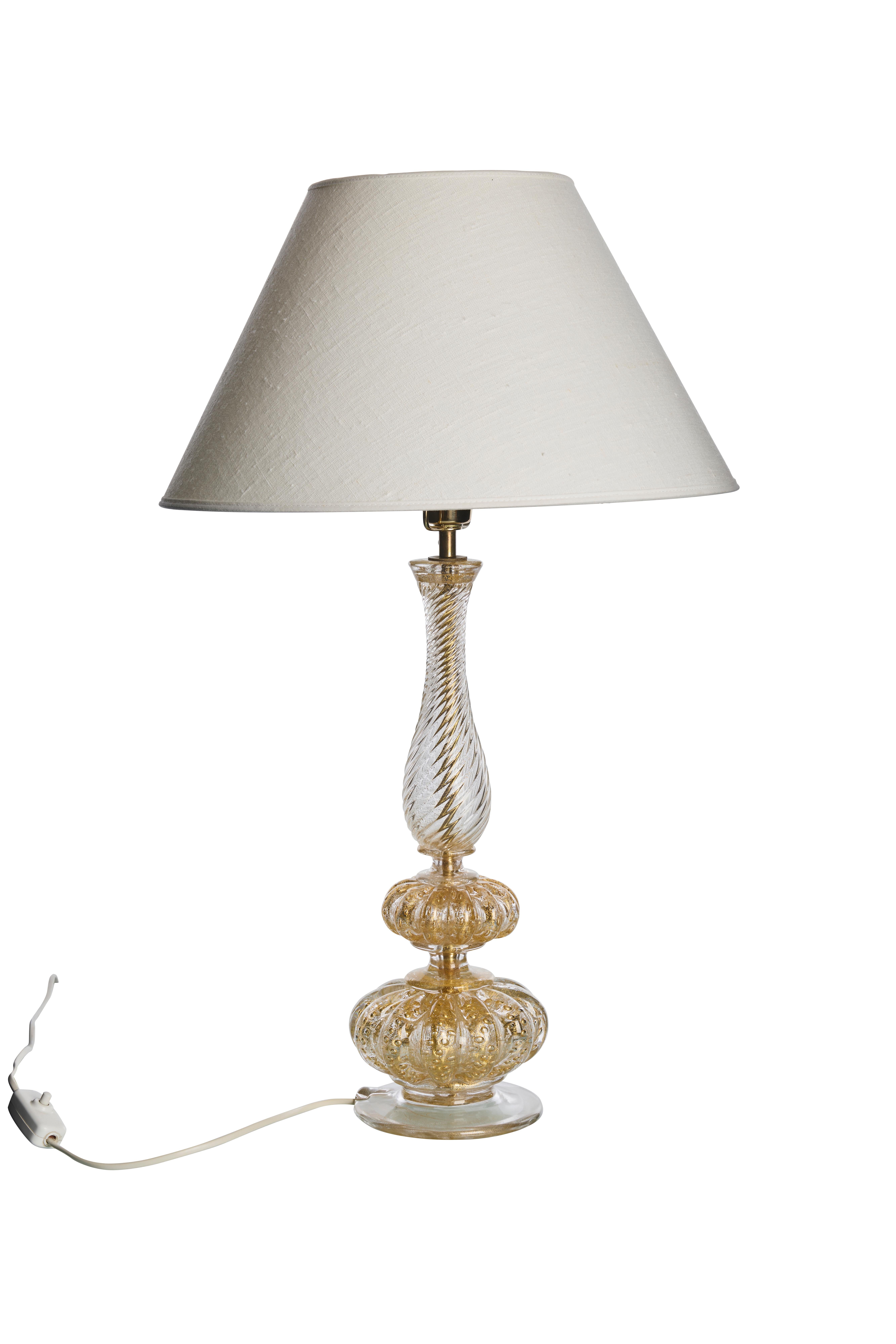 Murano Glas, Tischlampe, Barovier und Toso, Italien, 1960er Jahre (Italienisch) im Angebot