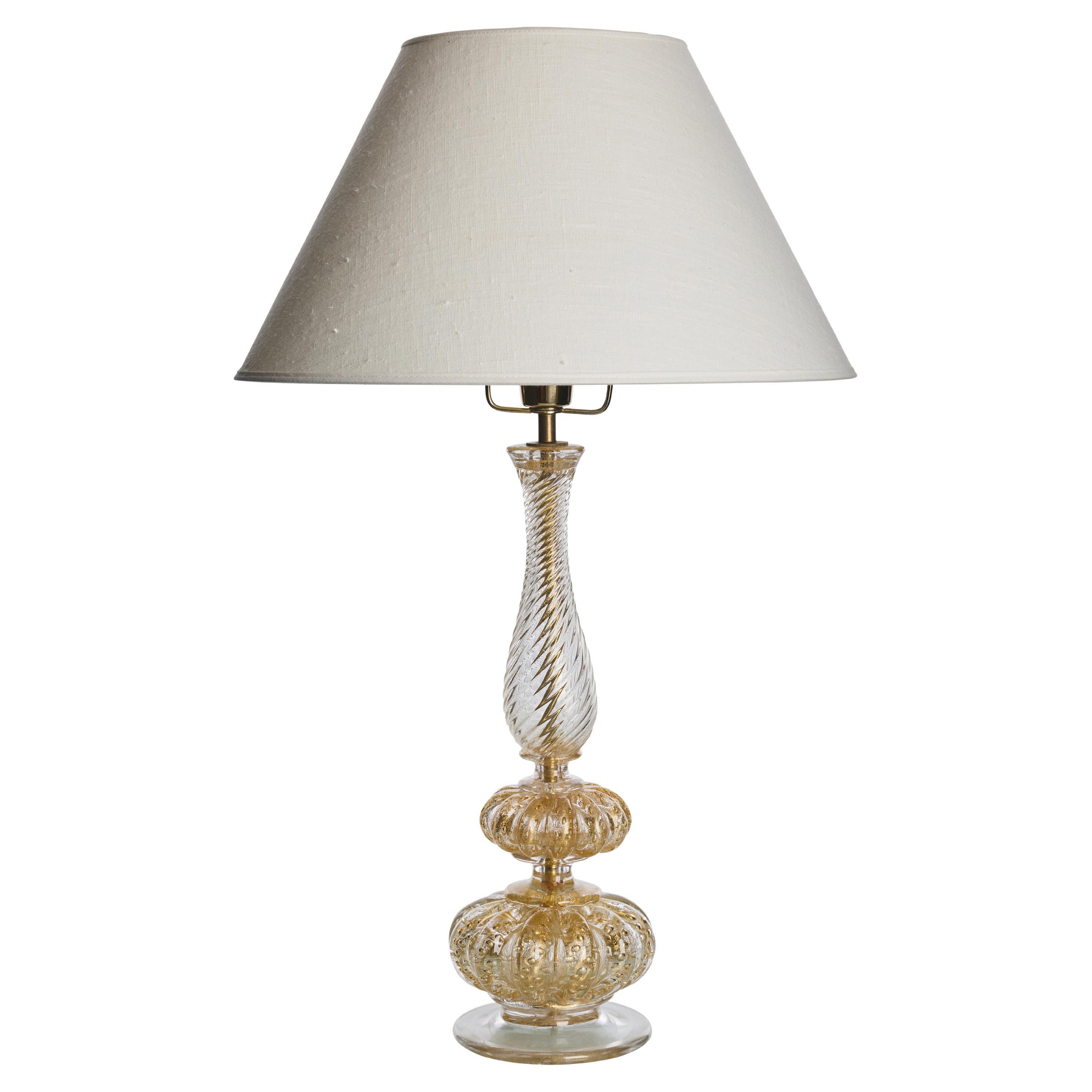 Lampada da tavolo in vetro di Murano, Barovier&Toso, Italia, anni '60