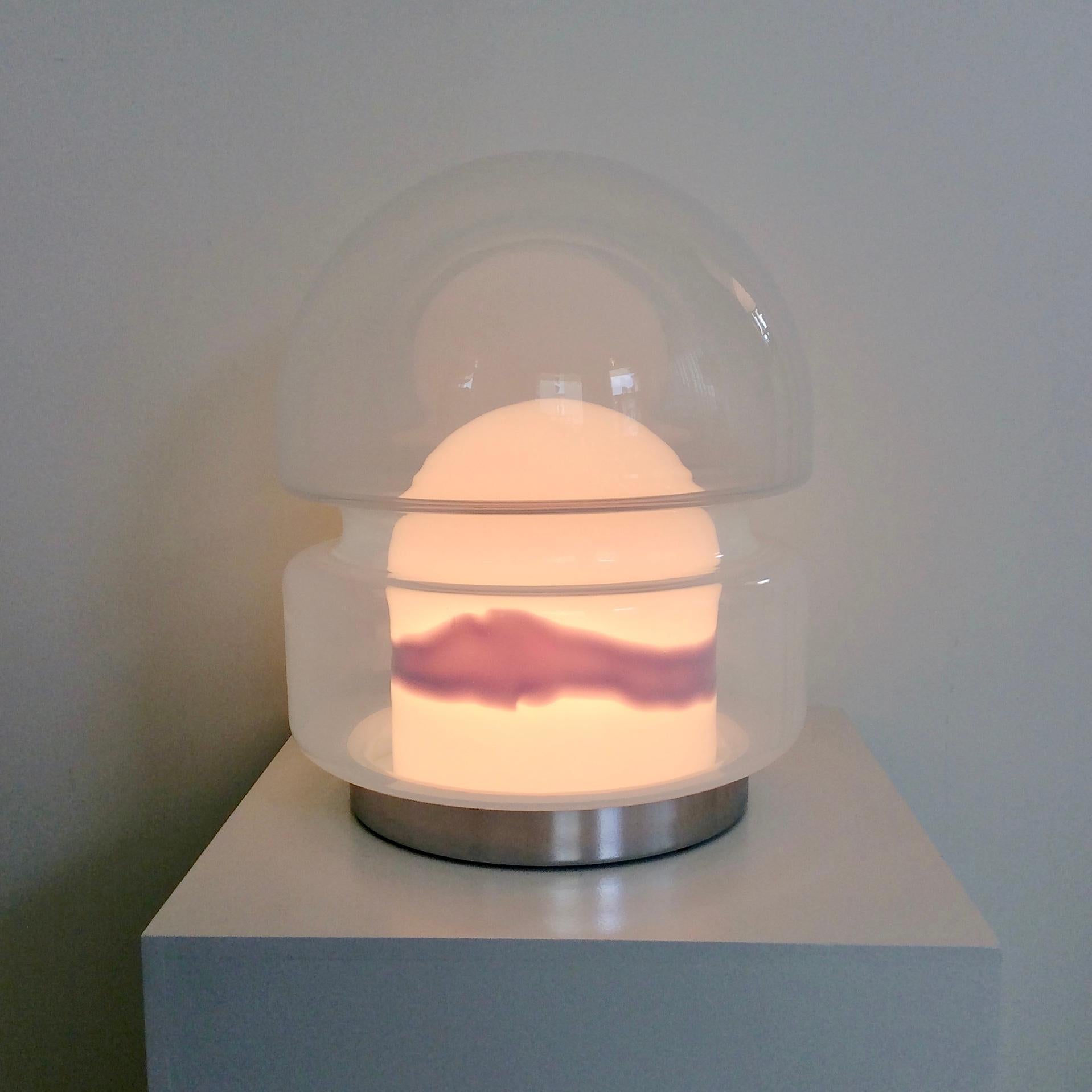 Mid-Century Modern Murano Glass Table Lamp by Carlo Nason for Mazzega, circa 1970, Italy
