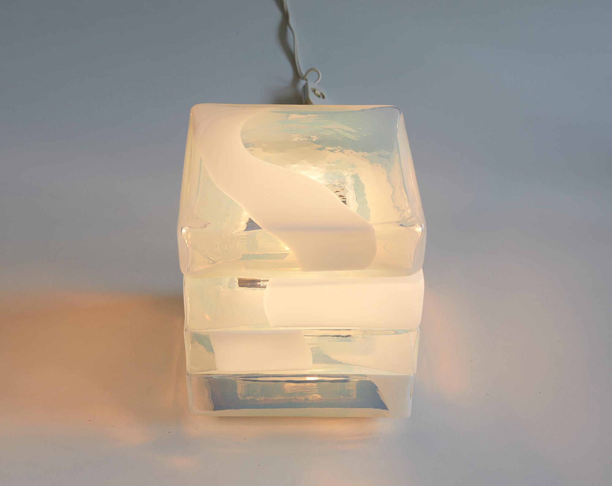Italian Murano Glass Table Lamp by Carlo Nason, Mazzega, 1968 For Sale