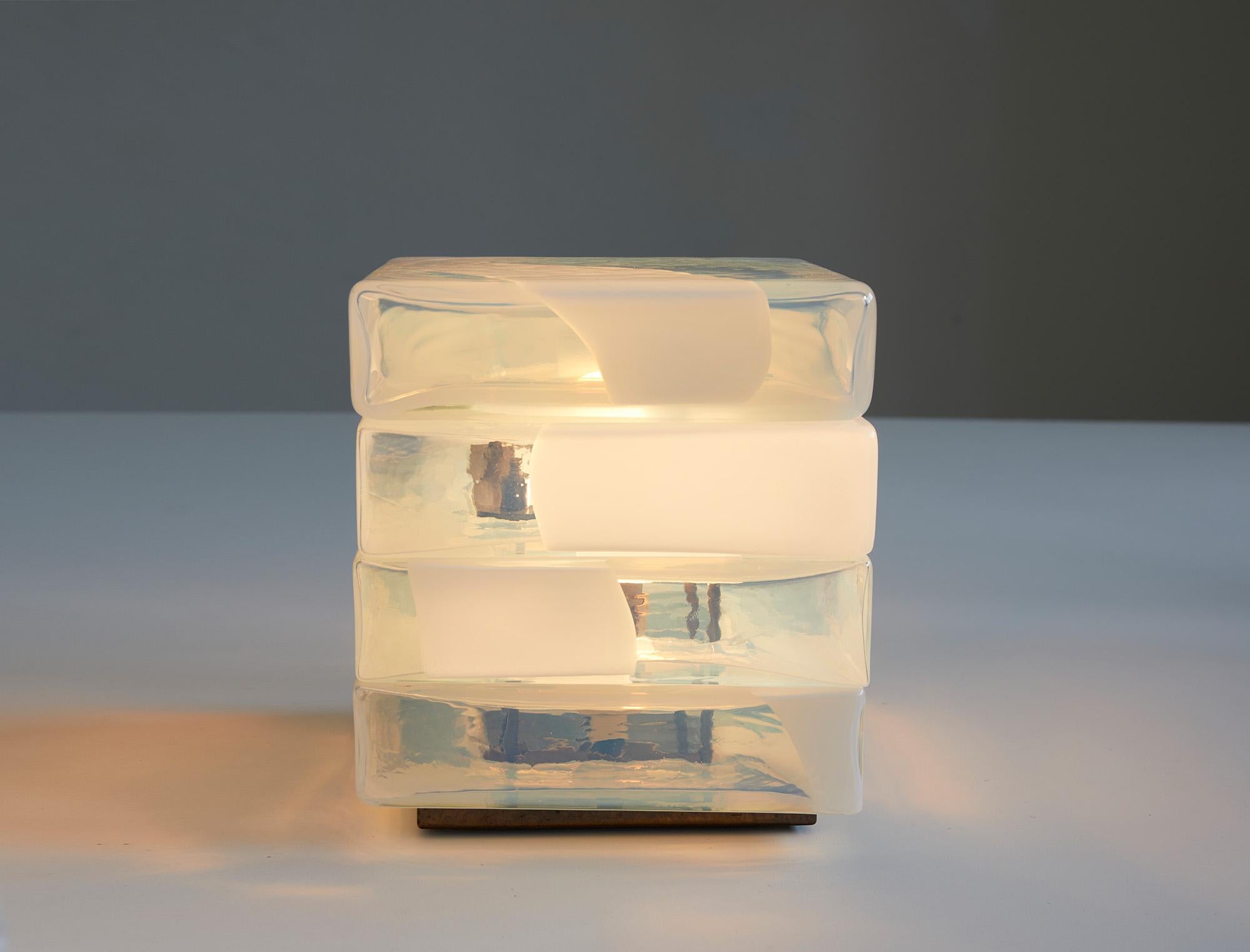 Hand-Crafted Murano Glass Table Lamp by Carlo Nason, Mazzega, 1968 For Sale