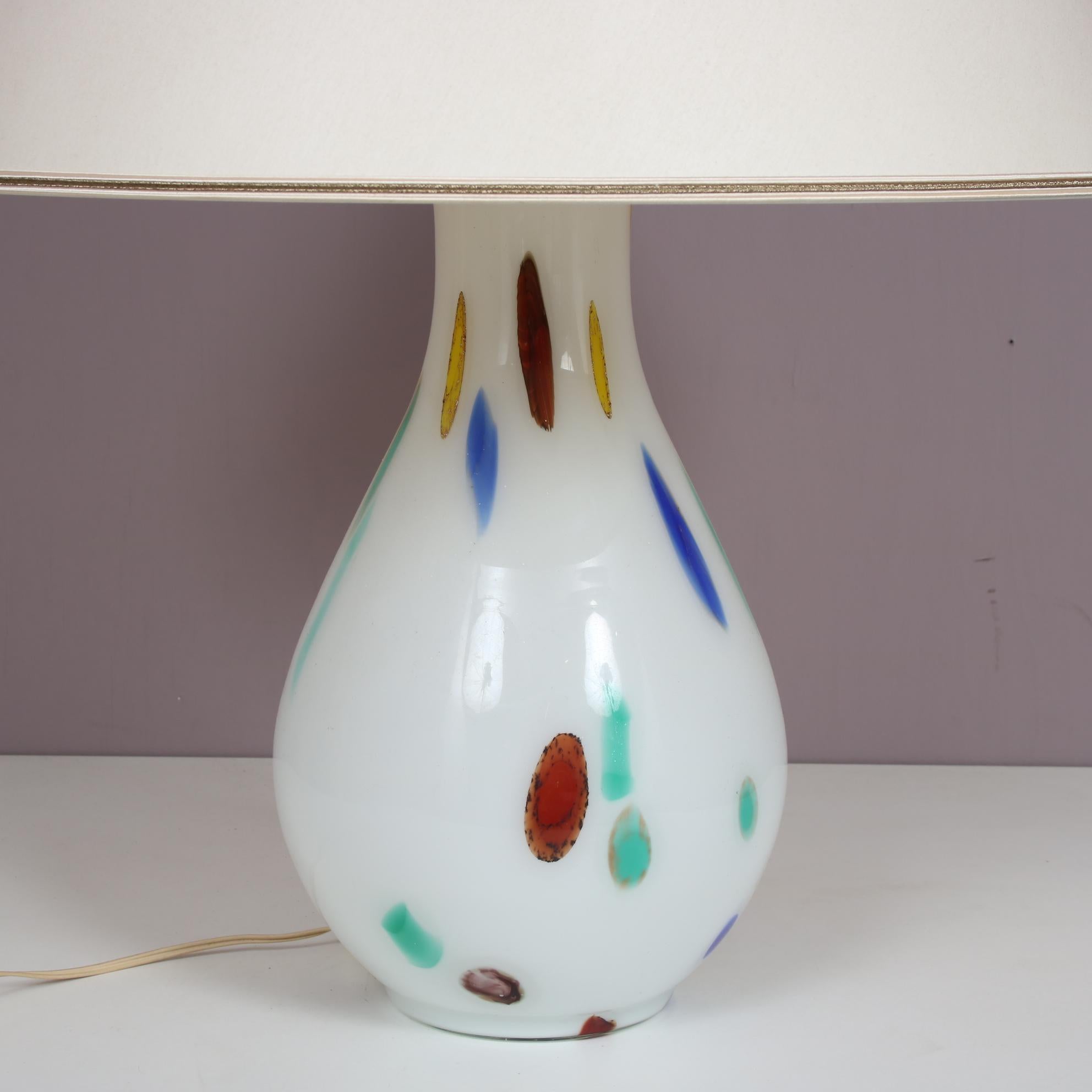 Mid-Century Modern Murano Glass Table Lamp by Dino Martens for Aureliano Toso, Italy, circa 1960 For Sale