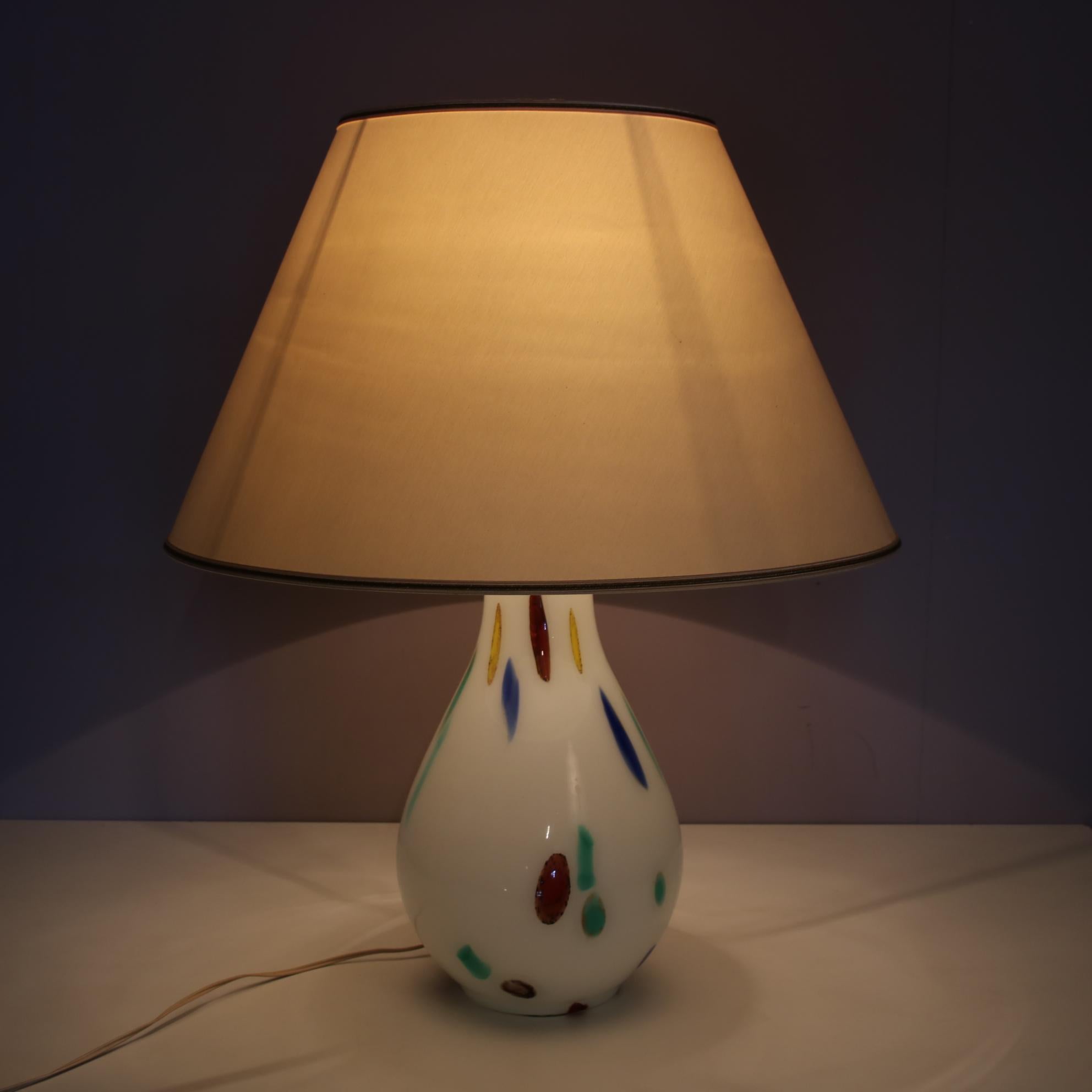 Italian Murano Glass Table Lamp by Dino Martens for Aureliano Toso, Italy, circa 1960 For Sale