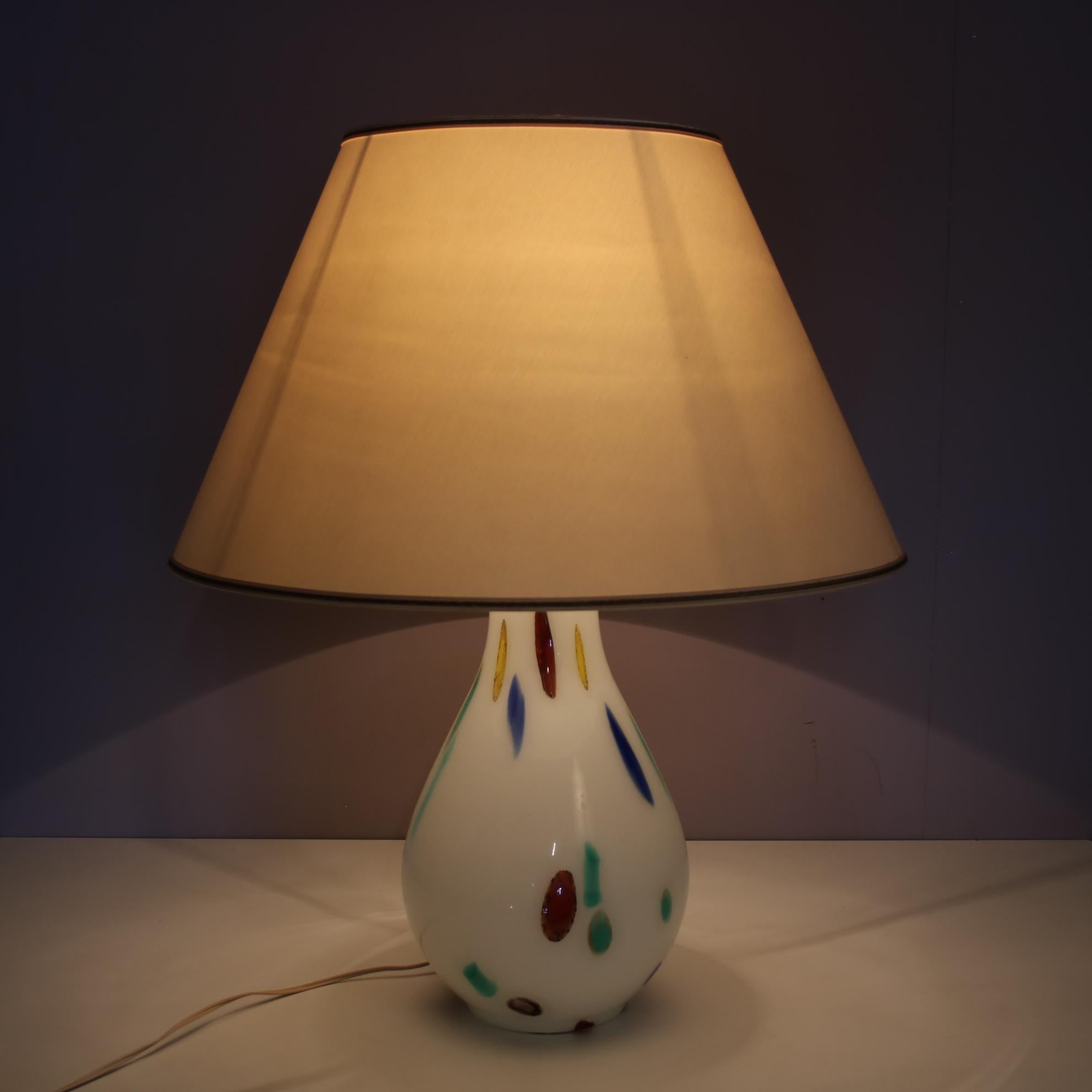 Murano Glass Table Lamp by Dino Martens for Aureliano Toso, Italy, circa 1960 In Good Condition For Sale In Amsterdam, NL