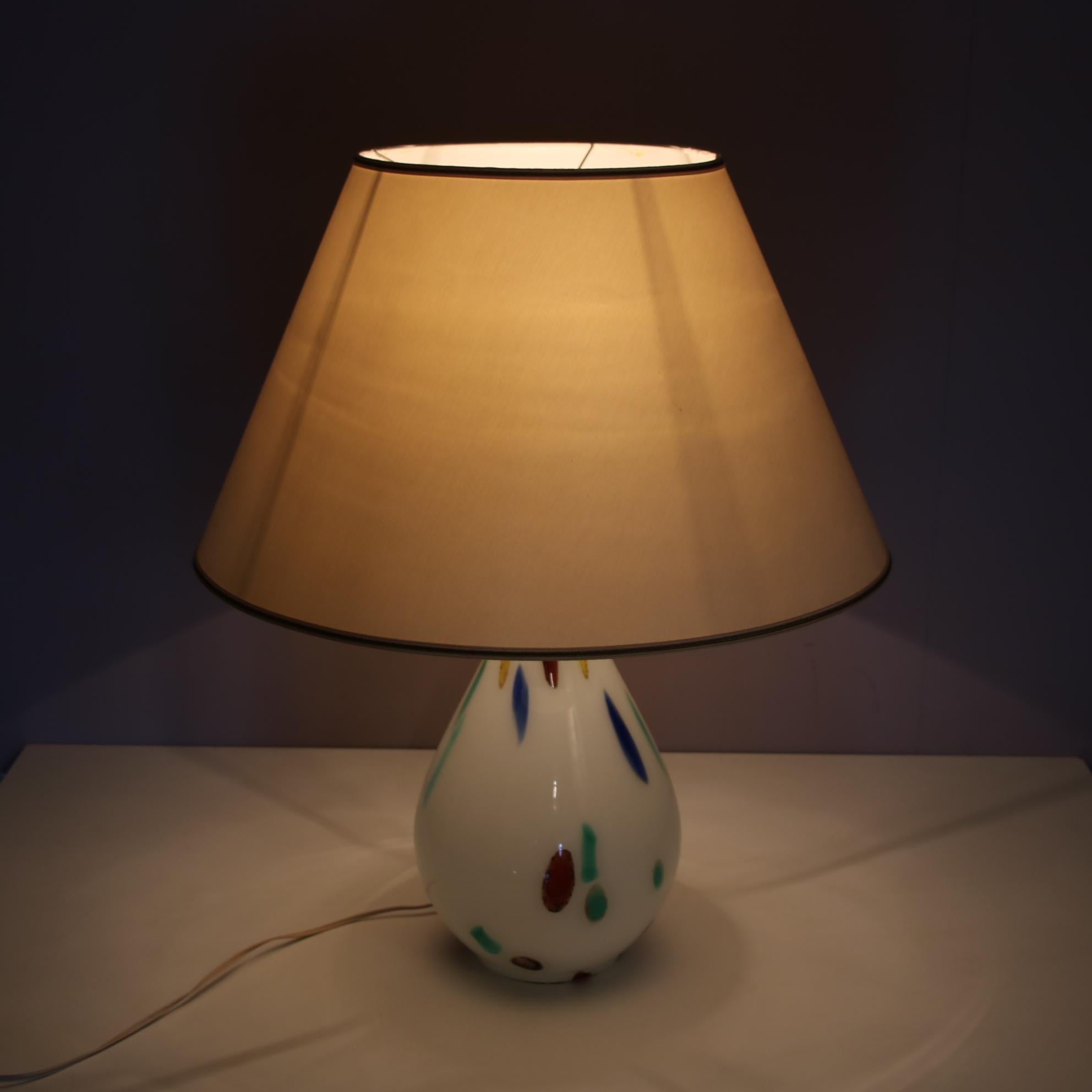 Mid-20th Century Murano Glass Table Lamp by Dino Martens for Aureliano Toso, Italy, circa 1960 For Sale