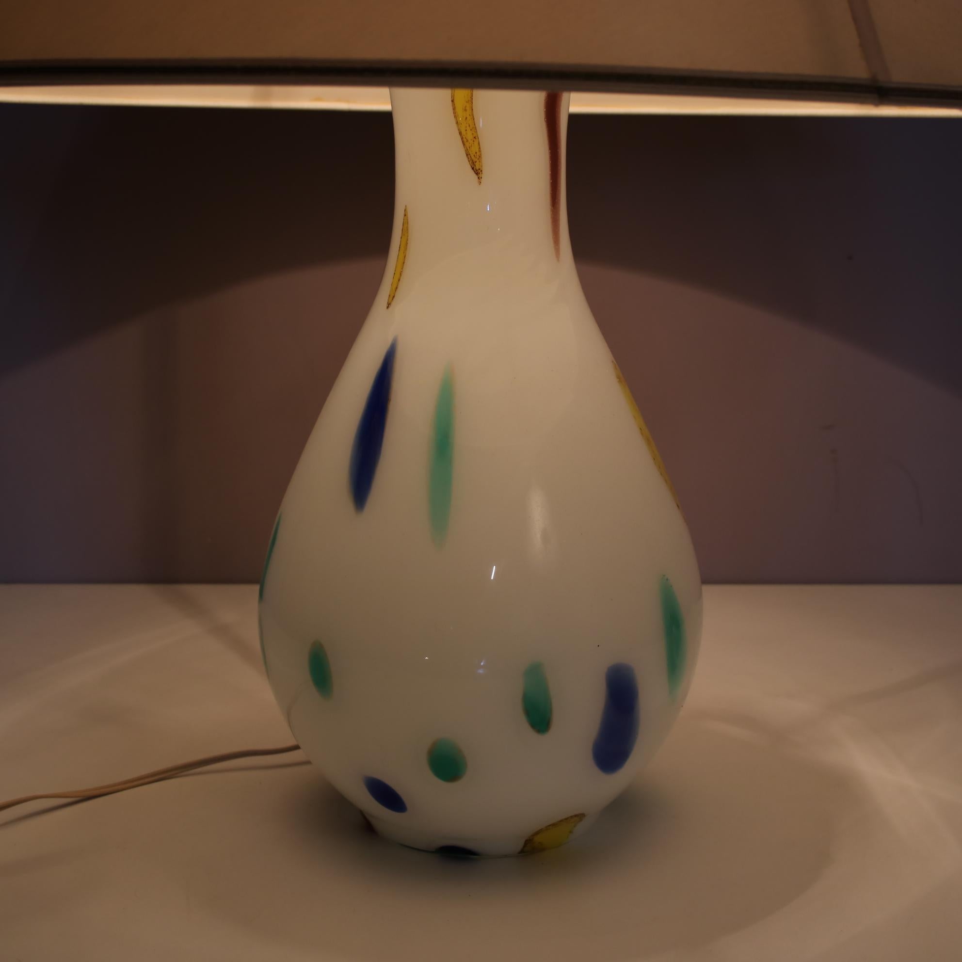 Silk Murano Glass Table Lamp by Dino Martens for Aureliano Toso, Italy, circa 1960 For Sale