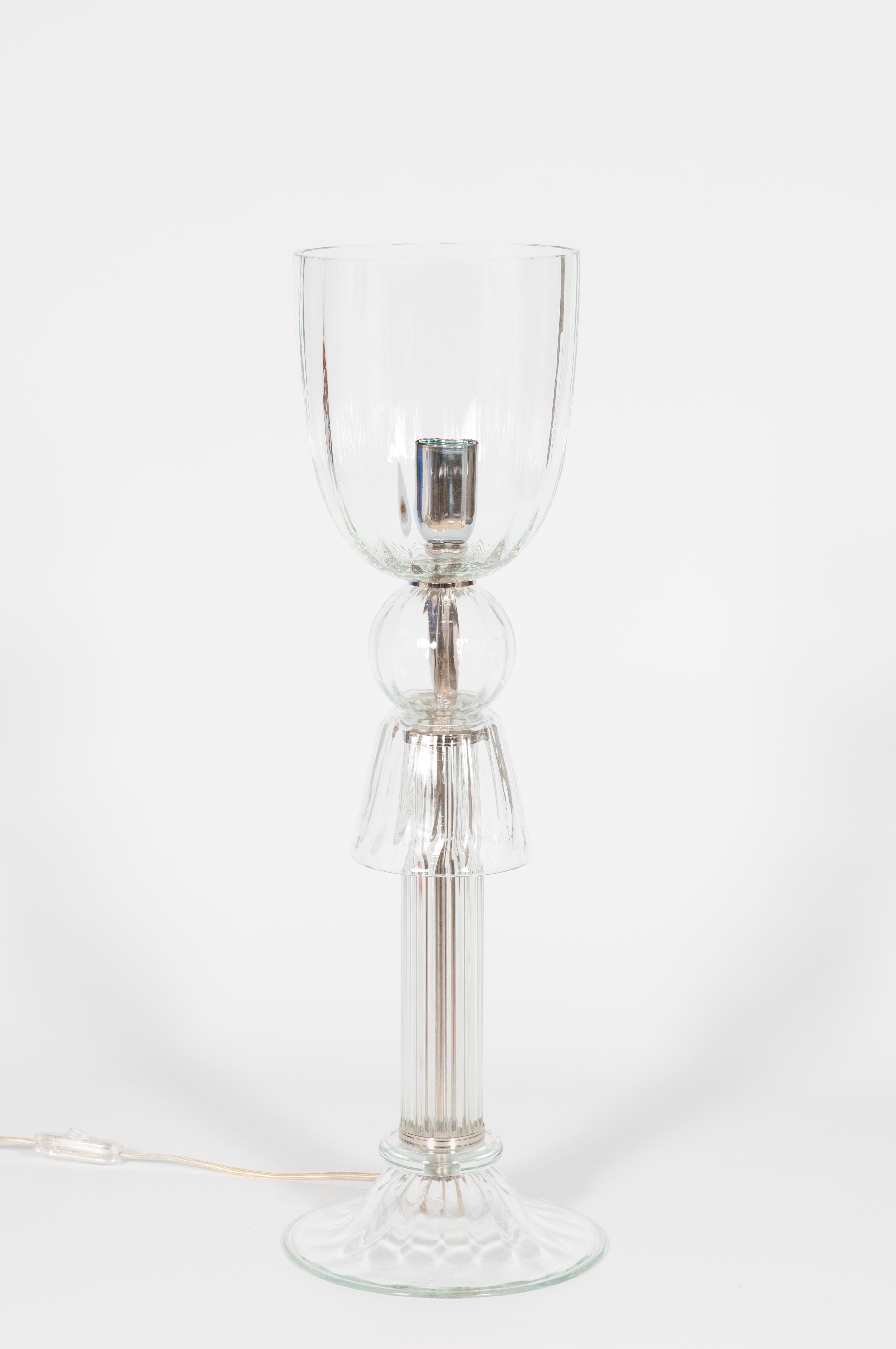 Murano Glass Table Lamp by Giovanni Dalla Fina, 1990s en venta 6