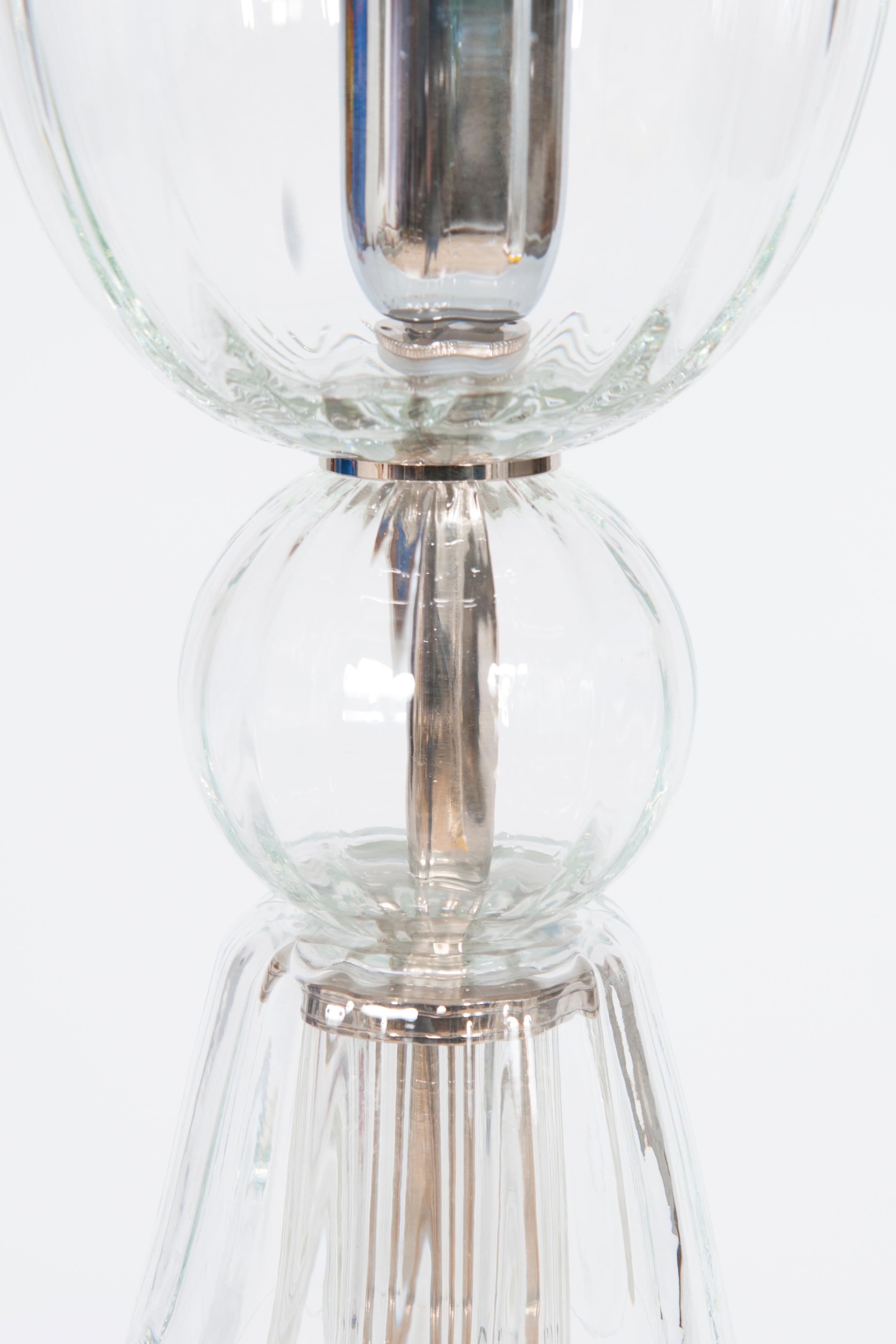 Murano Glass Table Lamp by Giovanni Dalla Fina, 1990s en venta 11