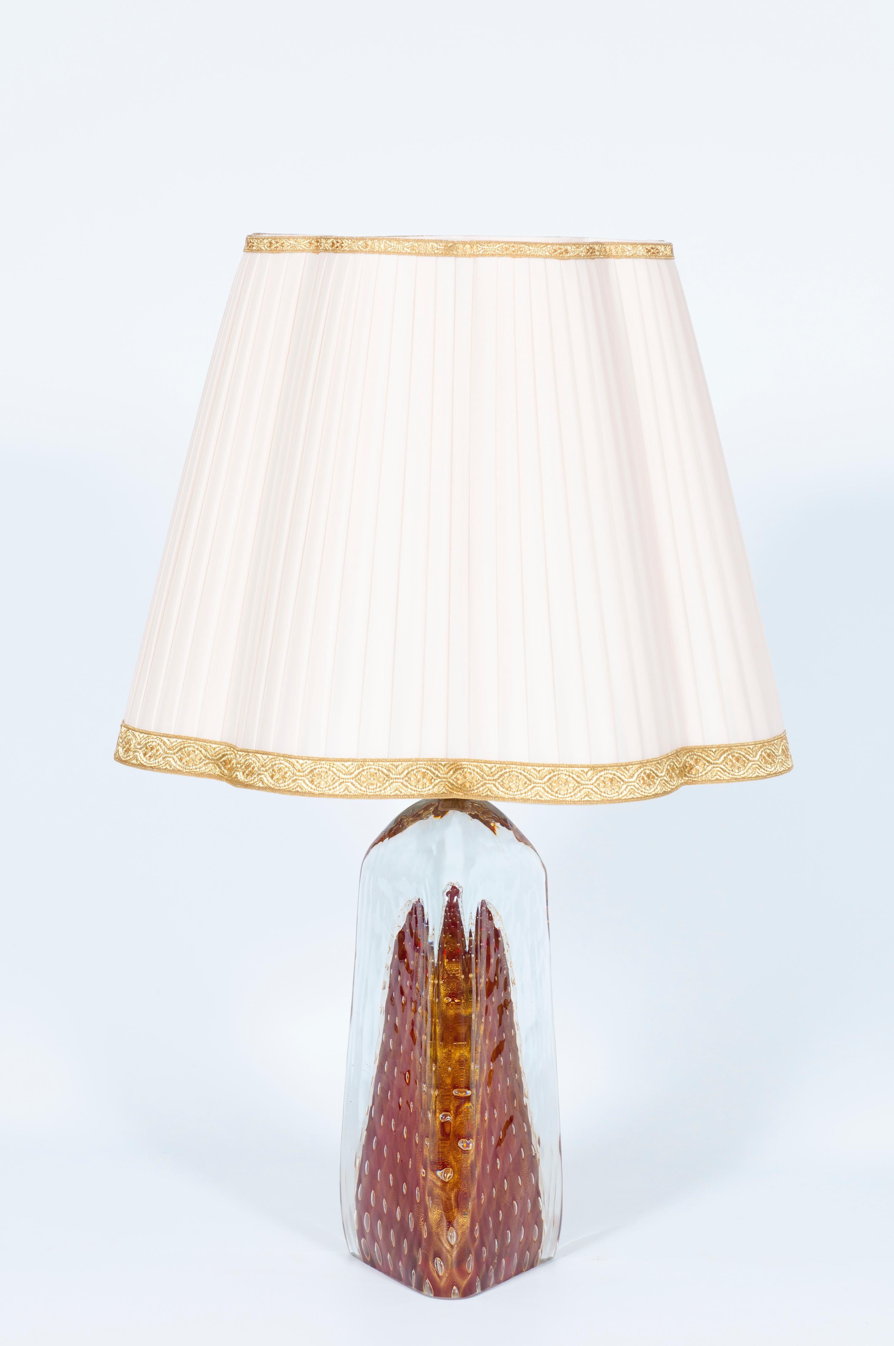 Lampe de table en verre de Murano par Giovanni Dalla Fina, Italie, Circa 1980 en vente 9