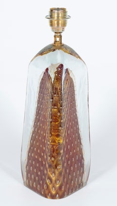 Murano Glass Table Lamp by Giovanni Dalla Fina, Italy, Circa 1980