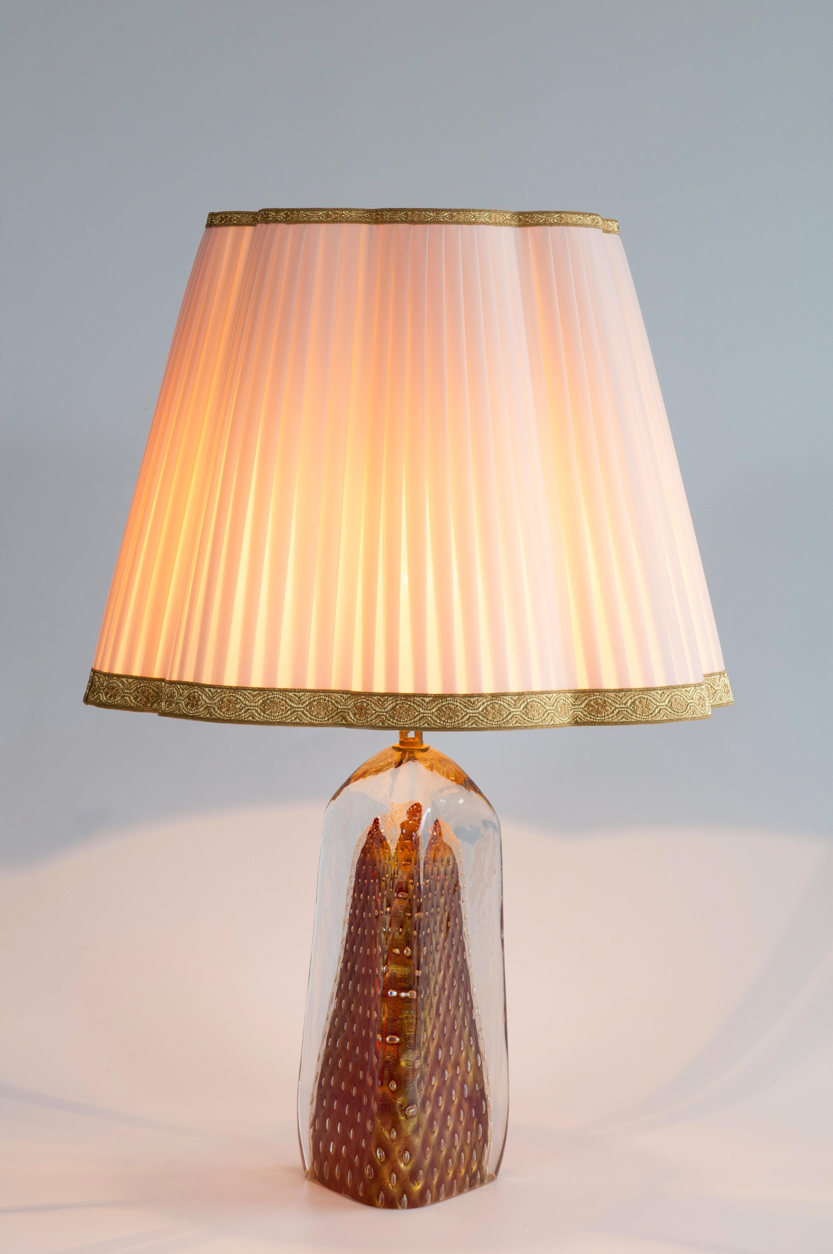 Lampe de table en verre de Murano par Giovanni Dalla Fina, Italie, Circa 1980 en vente 1