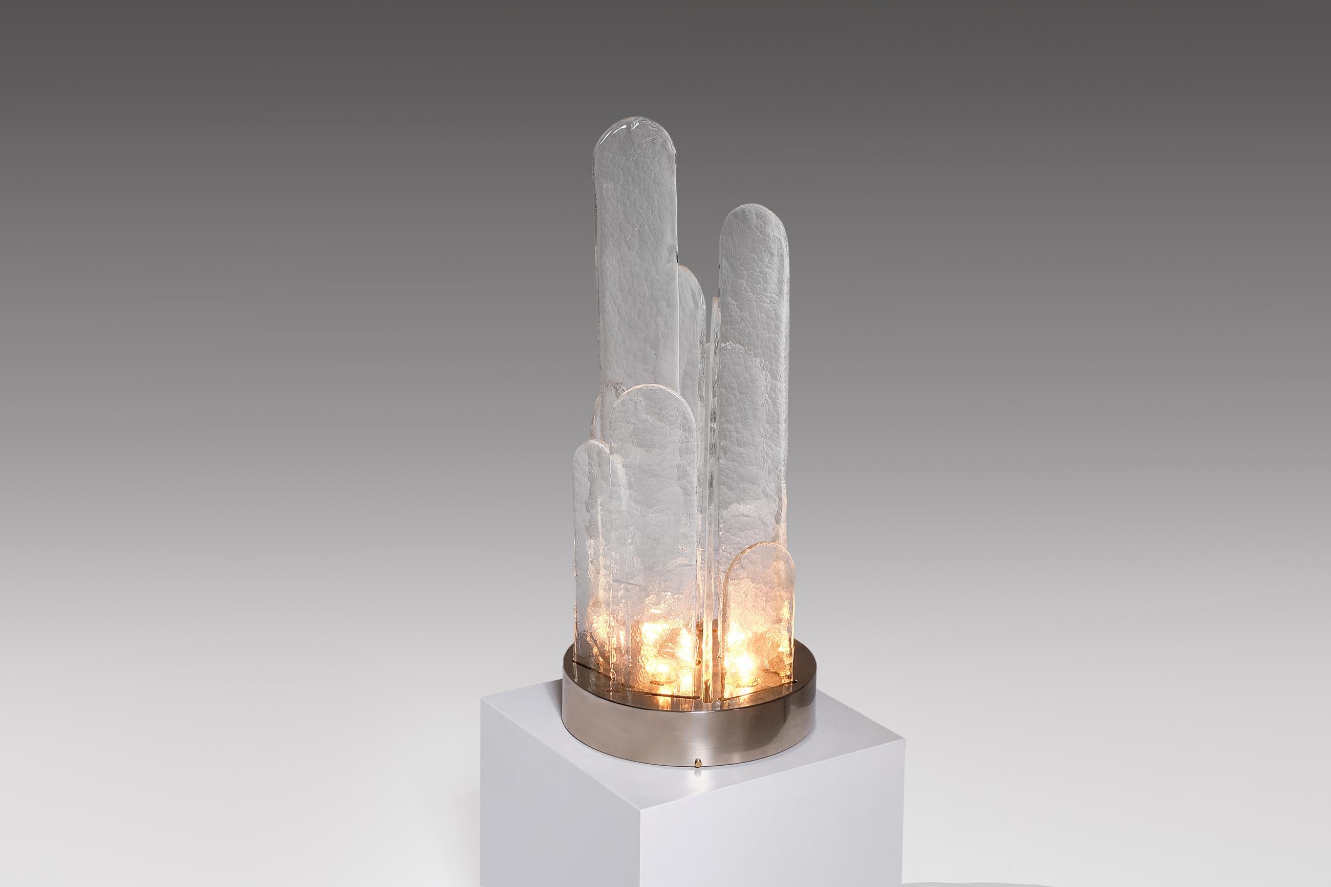 Murano Glass Table Lamp by Luigi Massoni for ITER Elettronica, 1970s In Good Condition In Rotterdam, NL