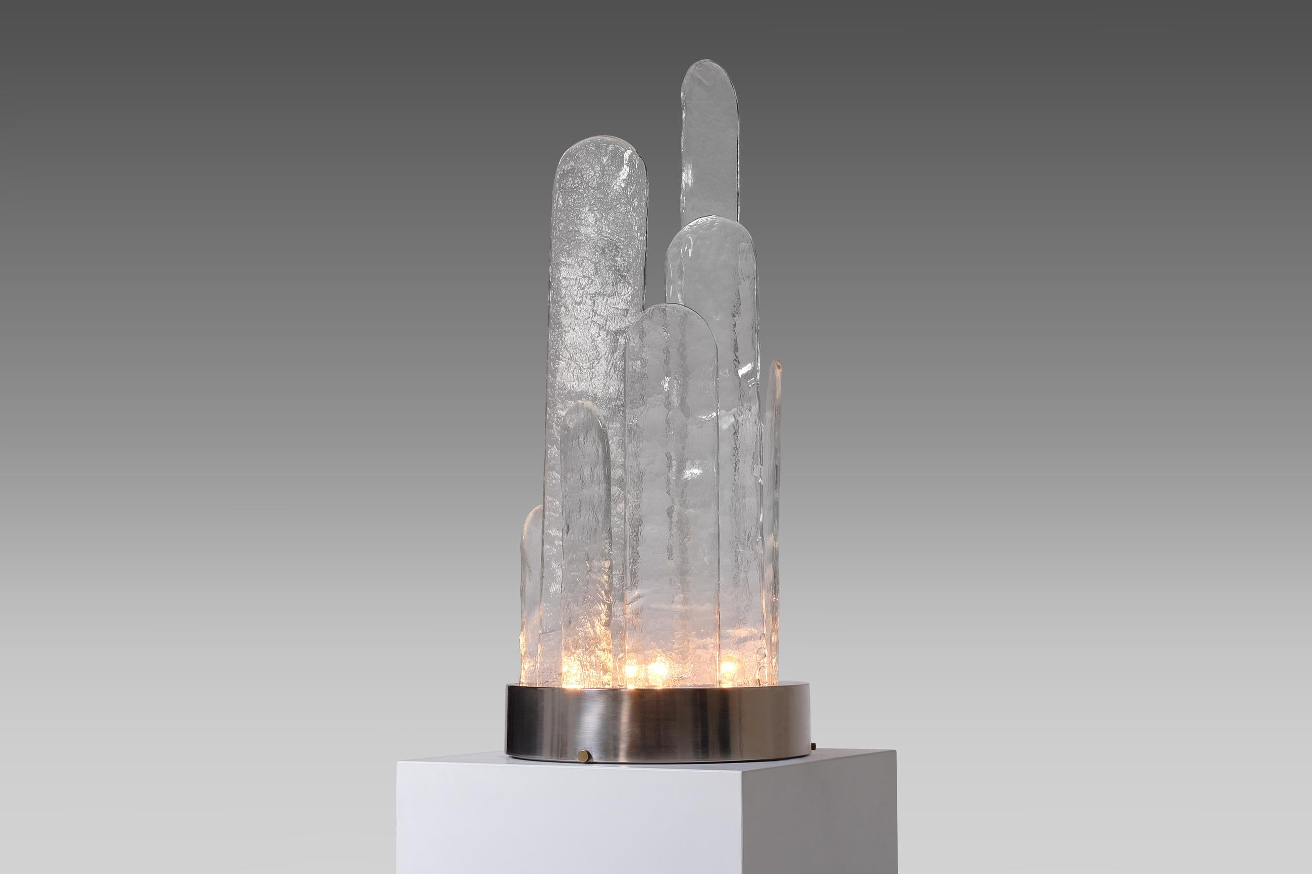 Murano Glass Table Lamp by Luigi Massoni for ITER Elettronica, 1970s 1