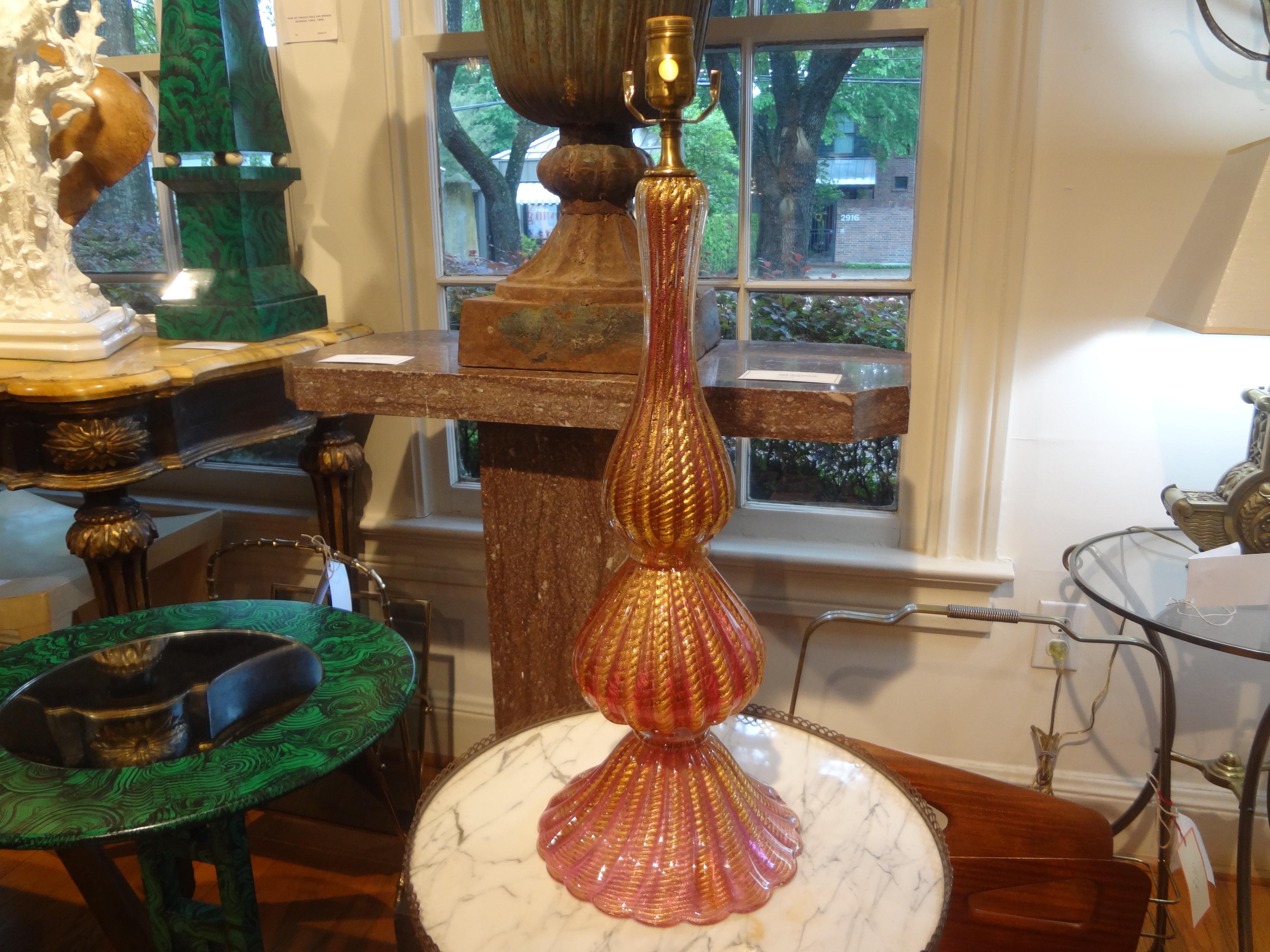 Hollywood Regency Murano Glass Table Lamp by Seguso