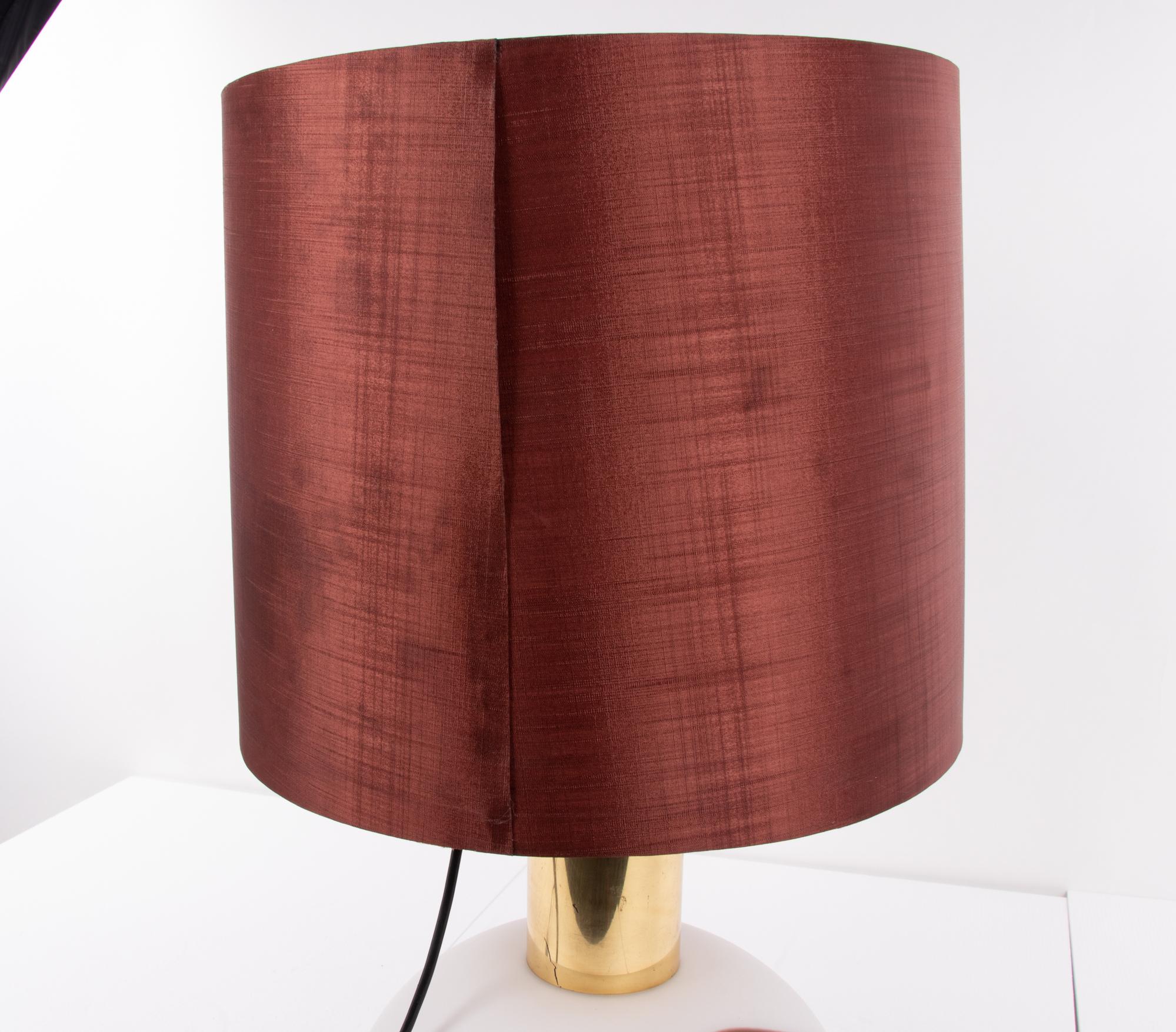 1960 Schweiz Temde Tischlampe Murano Glas & Messing im Angebot 2