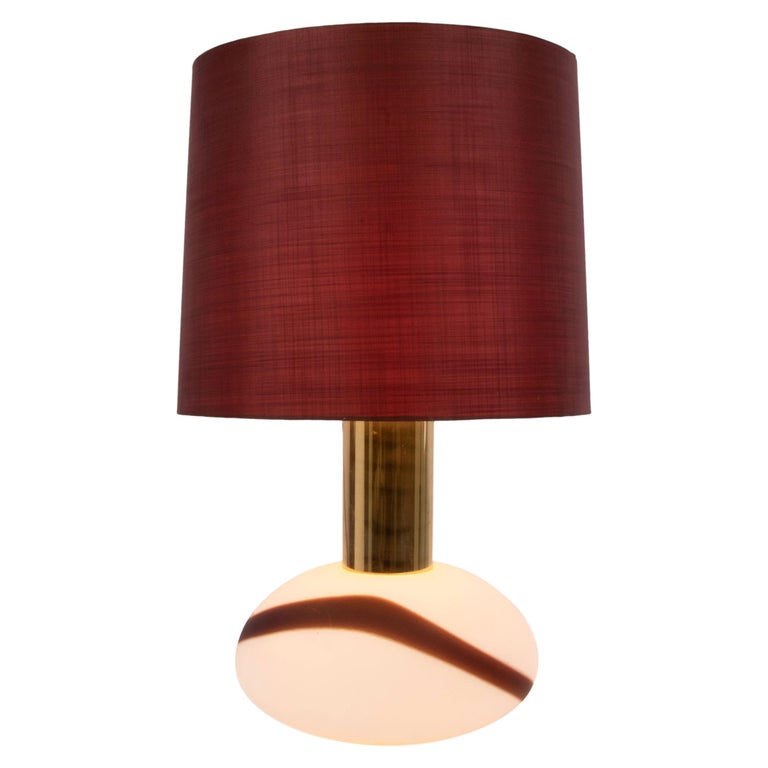1960 Switzerland Temde Table Lamp Murano Glass and Brass For Sale at 1stDibs