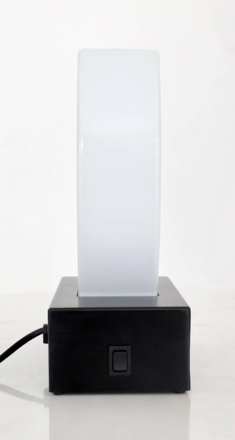 Ettore Sottsass for Stillovo Murano Glass Table Lamp Dorane Black Opaque Glass In Good Condition For Sale In Chicago, IL