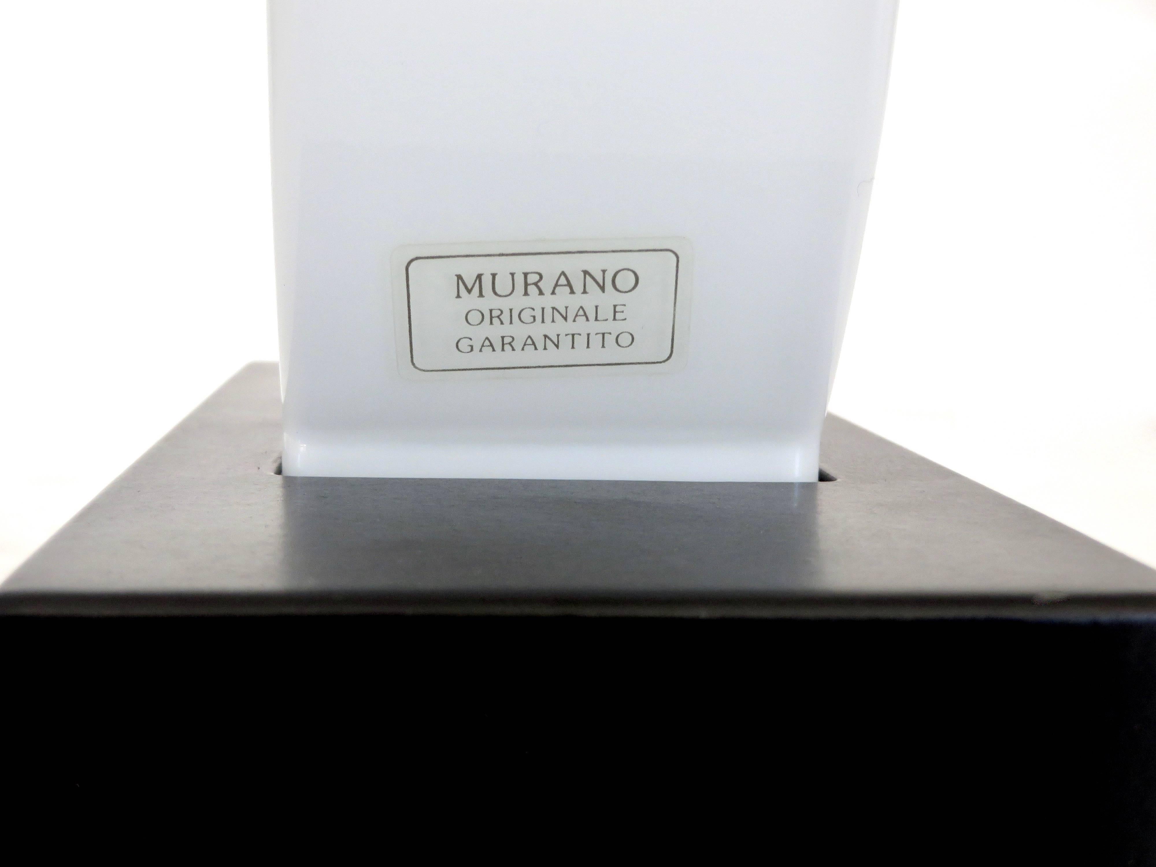 Ettore Sottsass for Stillovo Murano Glass Table Lamp Dorane Black Opaque Glass 2