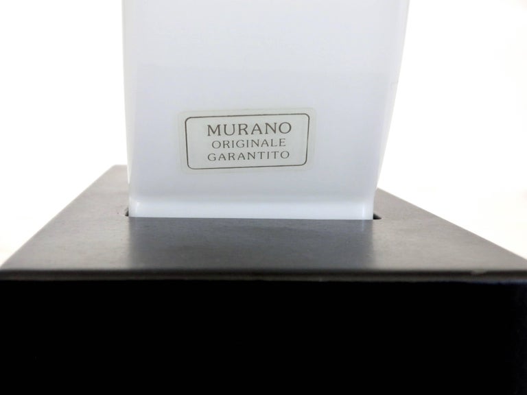 Ettore Sottsass for Stillovo Murano Glass Table Lamp Dorane Black Opaque Glass For Sale 2