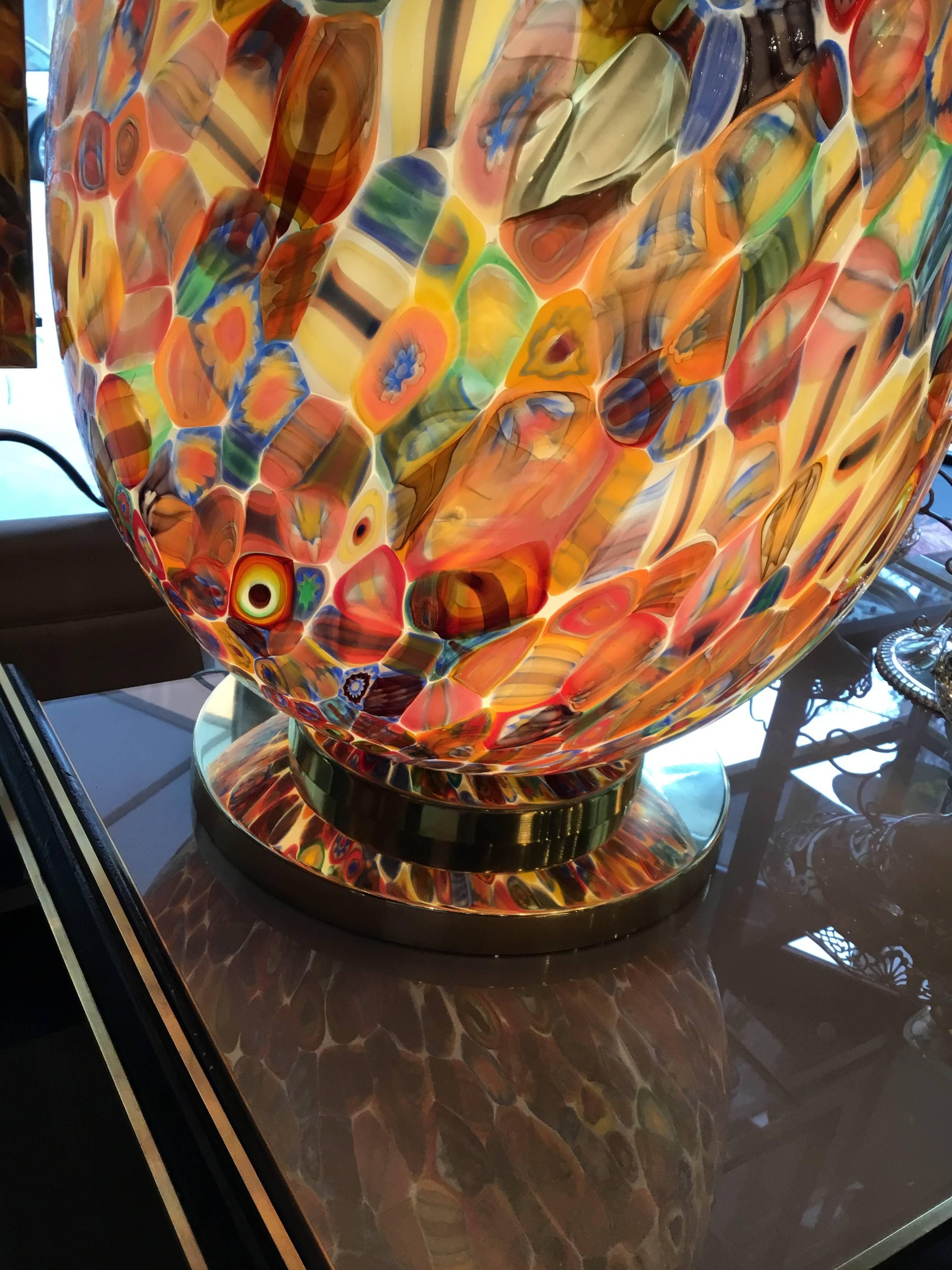 italien Lampe de table en verre de Murano