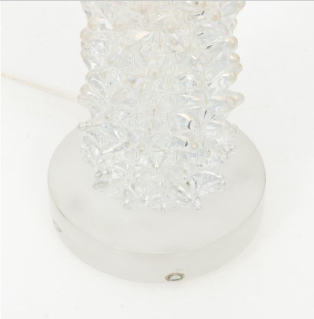 Murano Glass Opaline Table Lamp In Good Condition In South Salem, NY