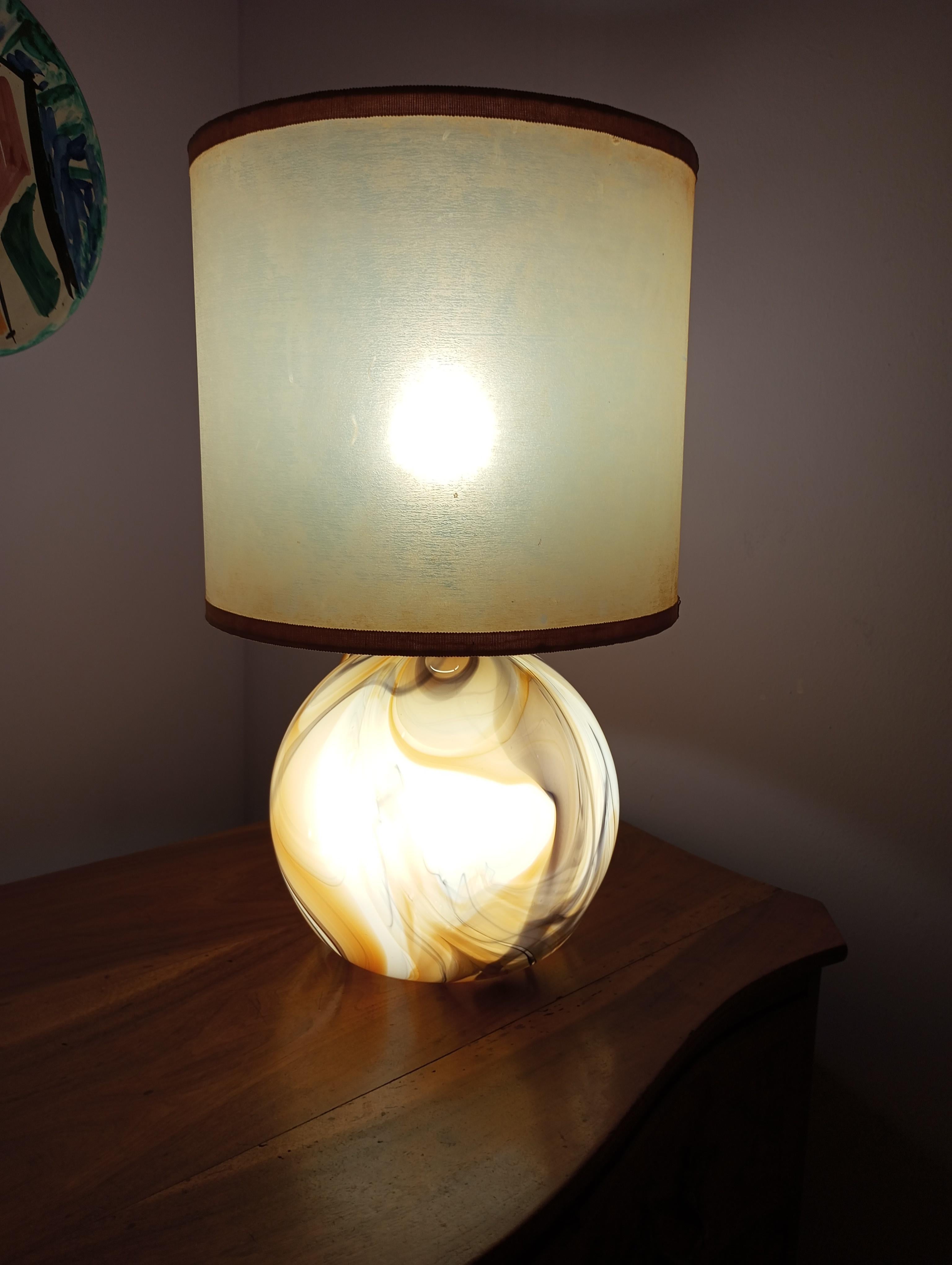 Murano glass table lamp from the '70s. For Sale 5