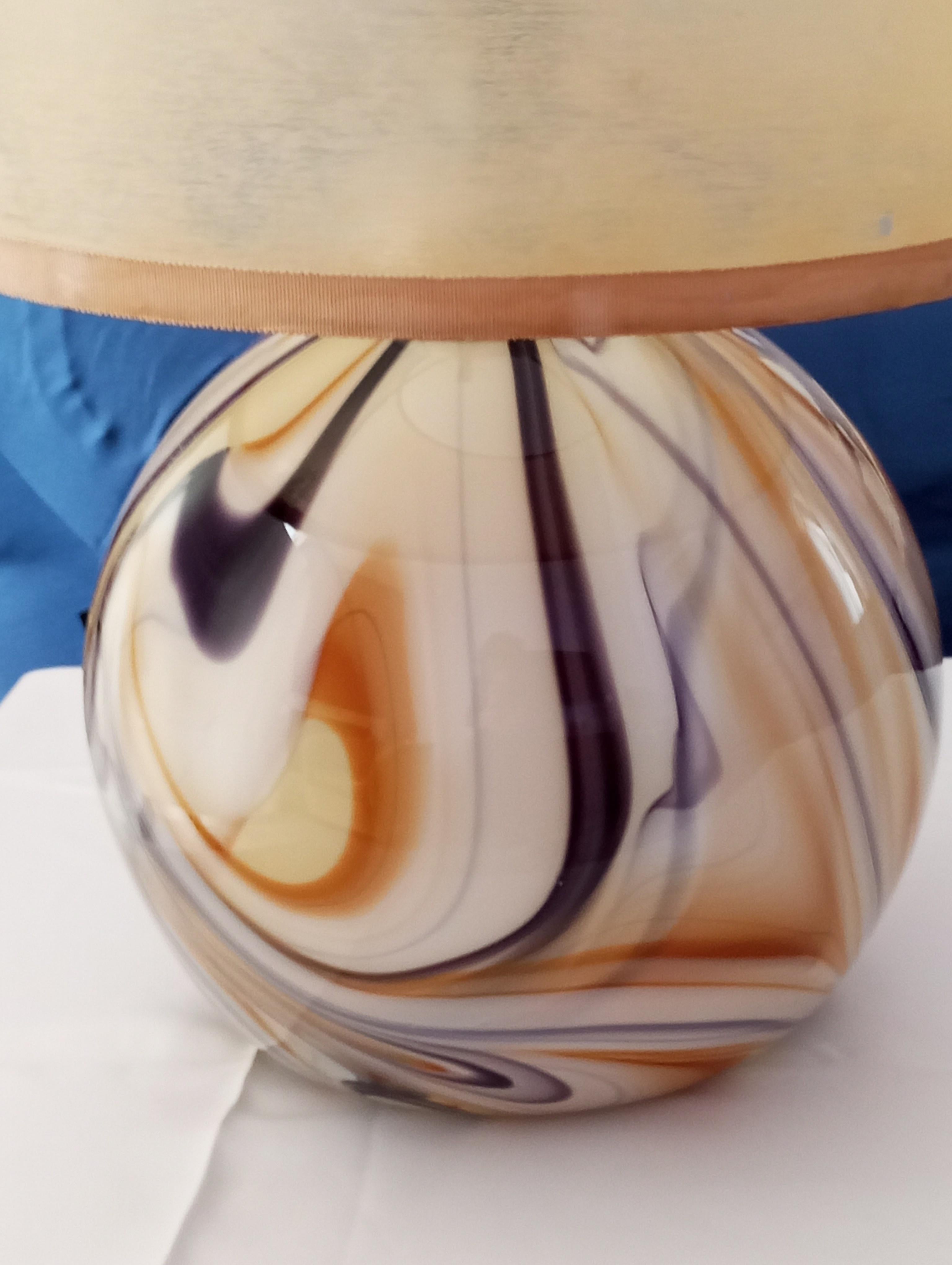 Fin du 20e siècle Lampe de table en verre de Murano des années 70. en vente