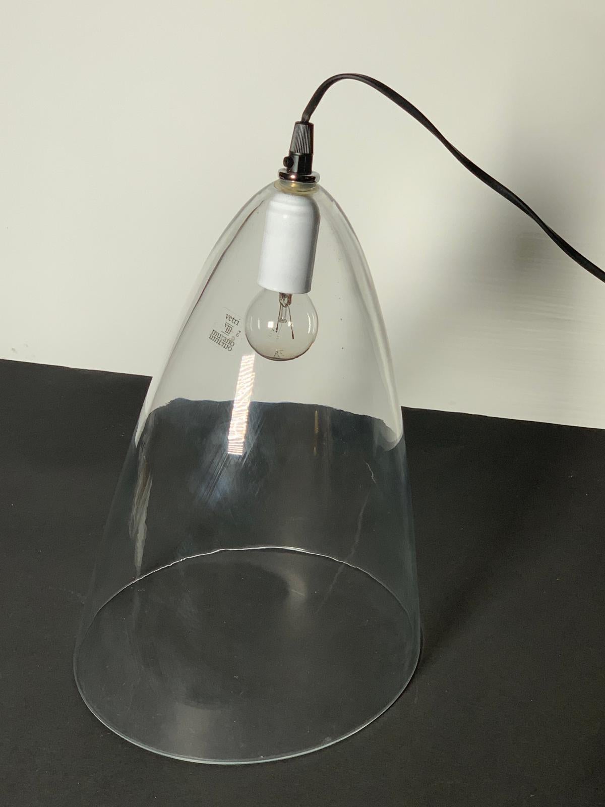 Moderne Lampe de table en verre de Murano modèle Ghost par Angelo Mangiarotti pour Skipper, Italie en vente