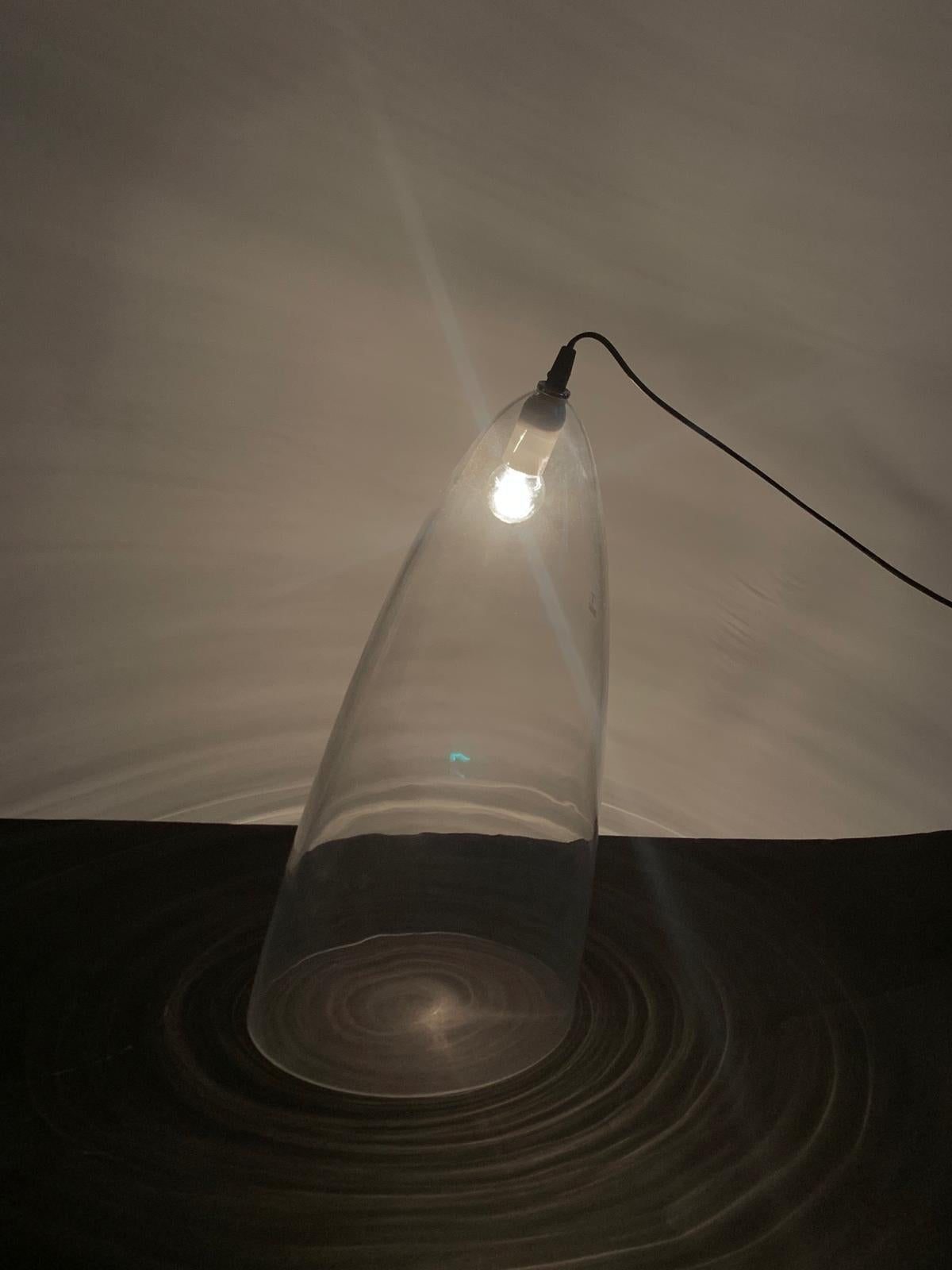 italien Lampe de table en verre de Murano modèle Ghost par Angelo Mangiarotti pour Skipper, Italie en vente