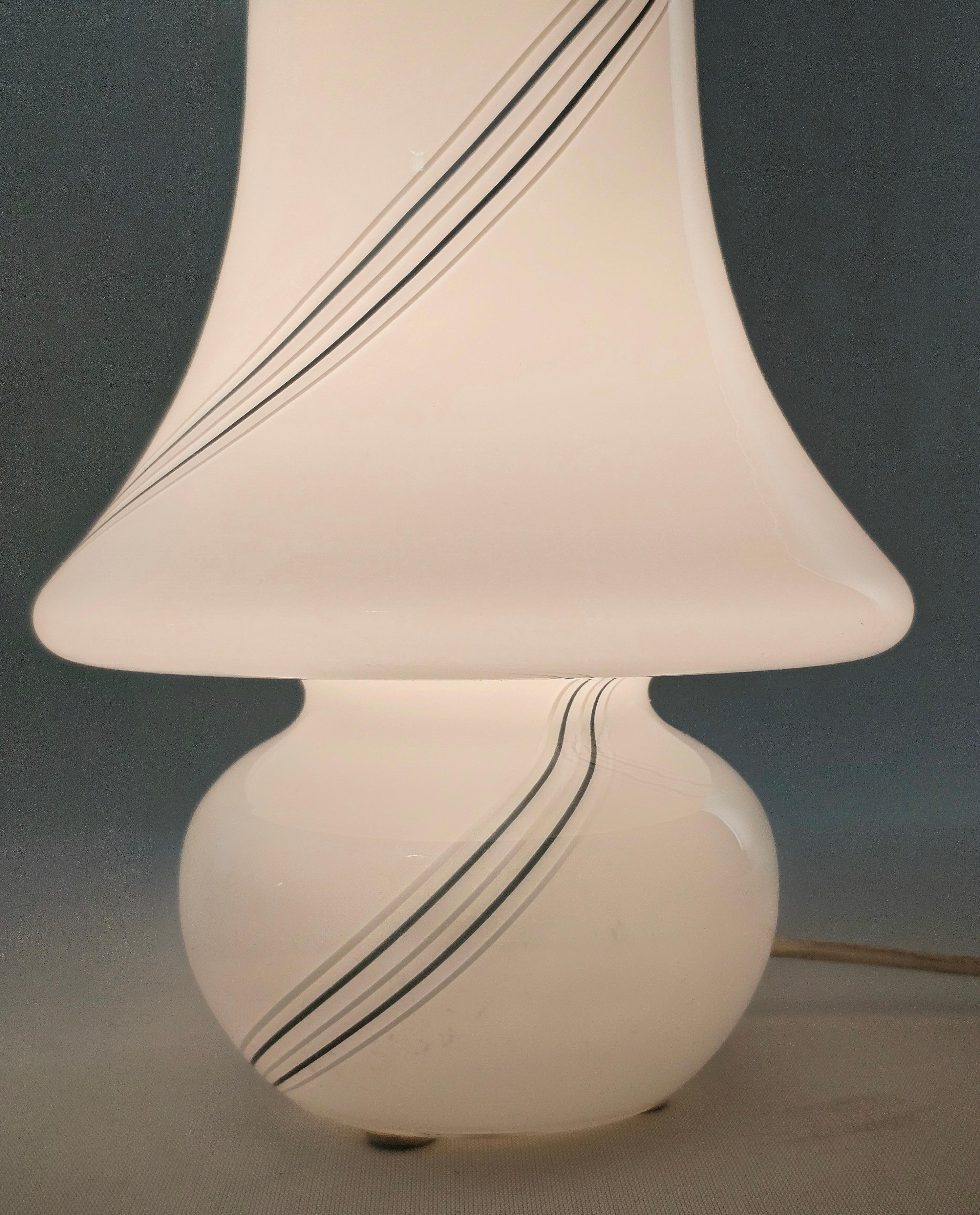 20th Century Murano Glass Table Lamp Gino Vistosi Venini Midcentury Modern Italy 1960s For Sale