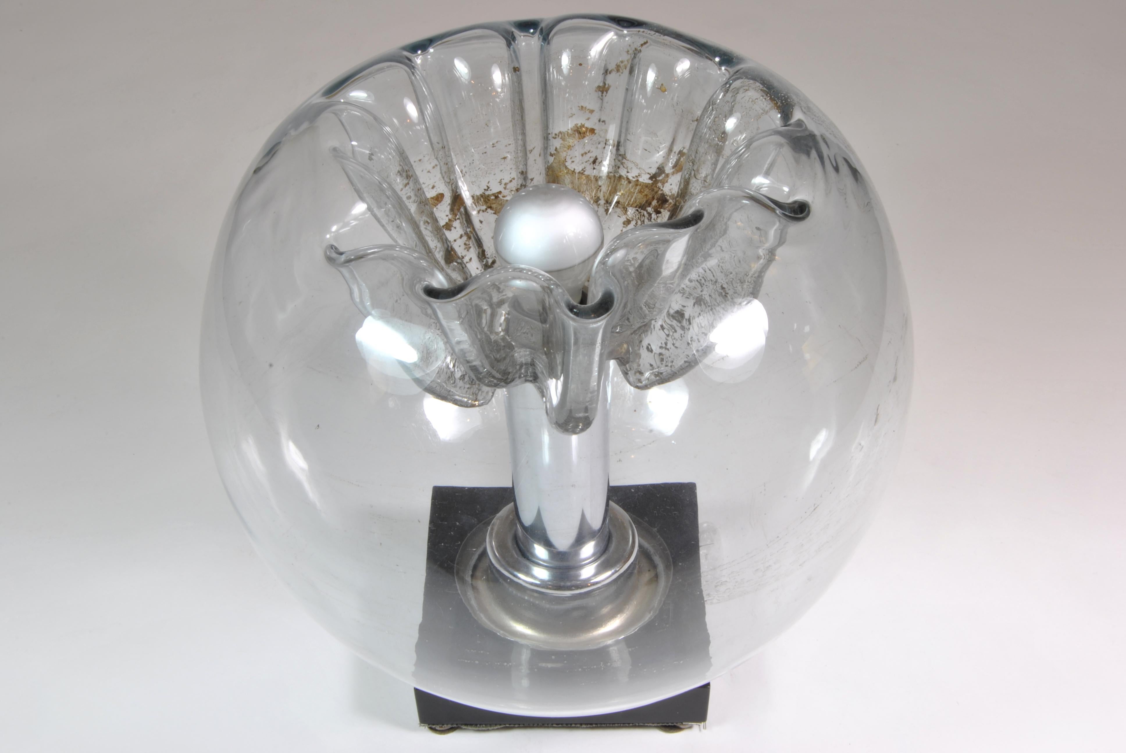 Lampada da tavolo in vetro di Murano Mazzega, Italia, 1970 In condizioni buone in vendita a Napoli, IT