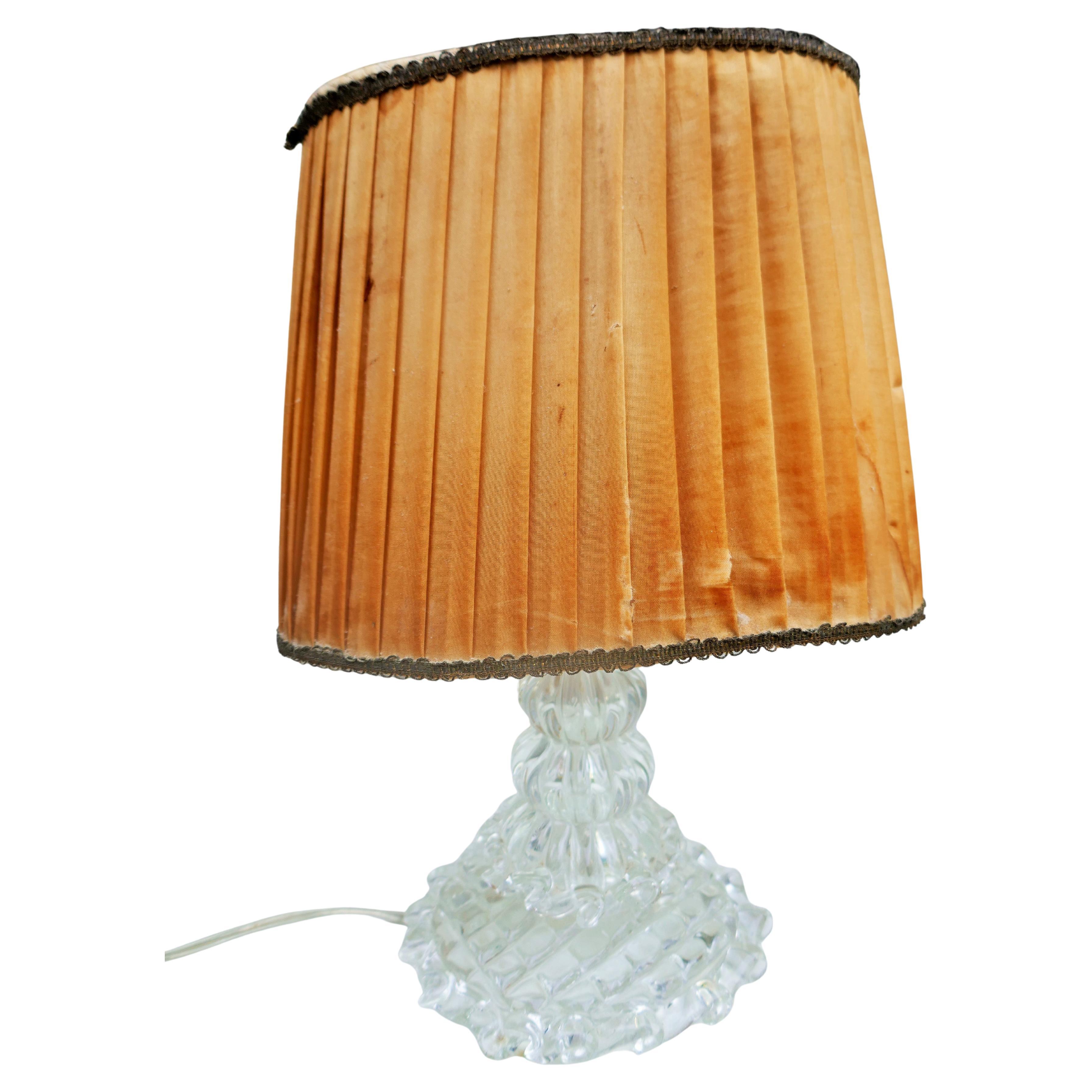 Lámpara de mesa de cristal de Murano, estilo Seguso Barovier - crinolina en venta 3