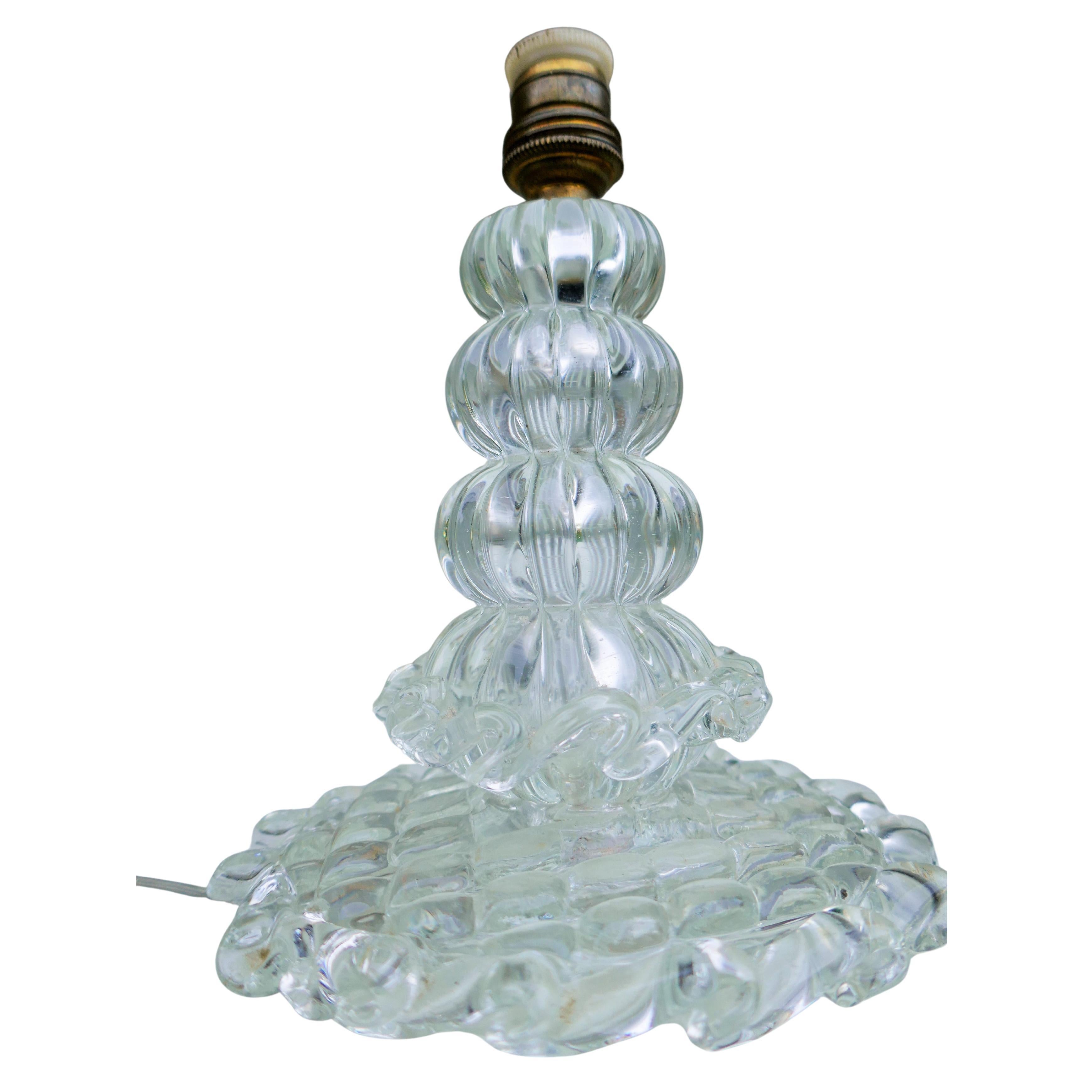 Lámpara de mesa de cristal de Murano, estilo Seguso Barovier - crinolina en venta 5