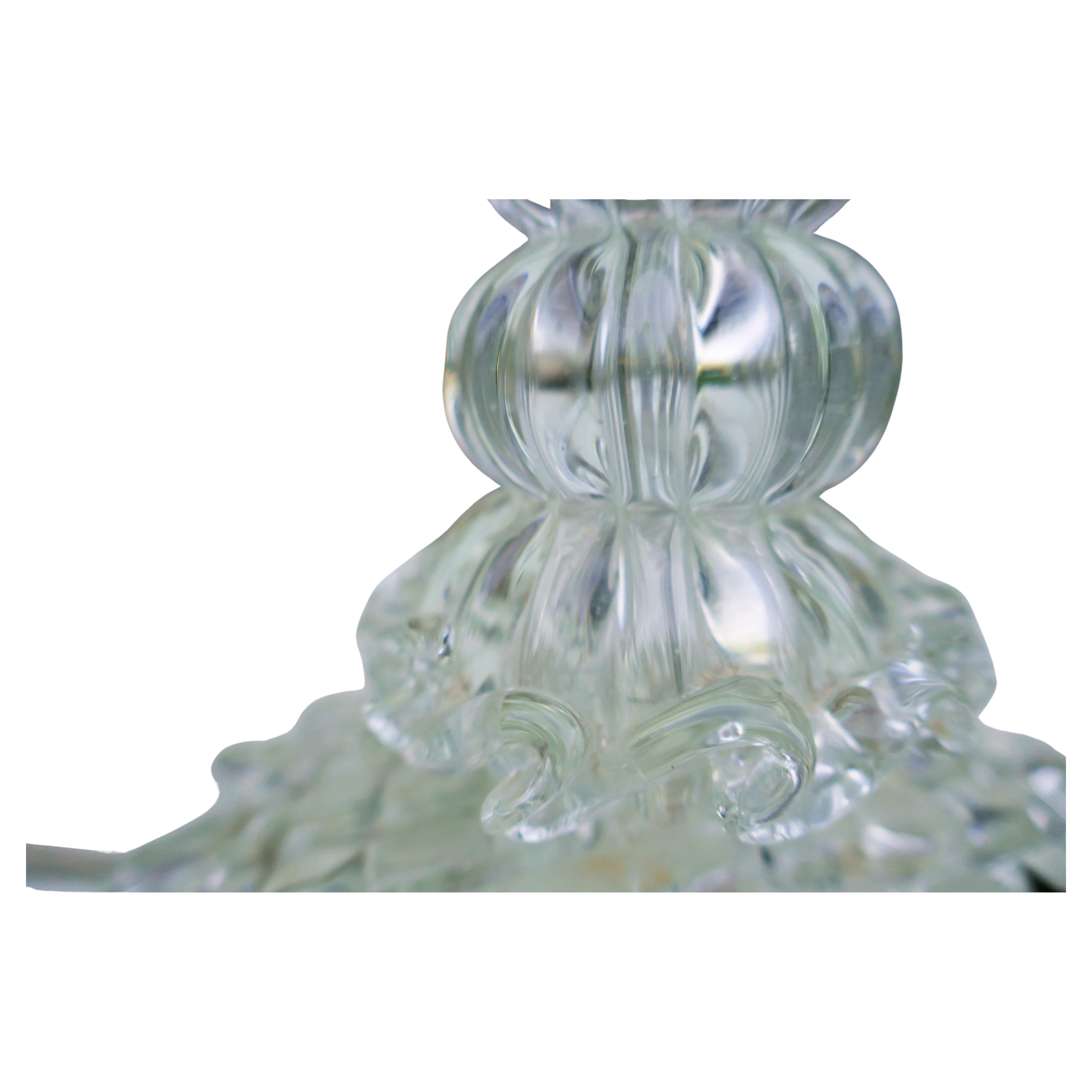 Lámpara de mesa de cristal de Murano, estilo Seguso Barovier - crinolina en venta 7