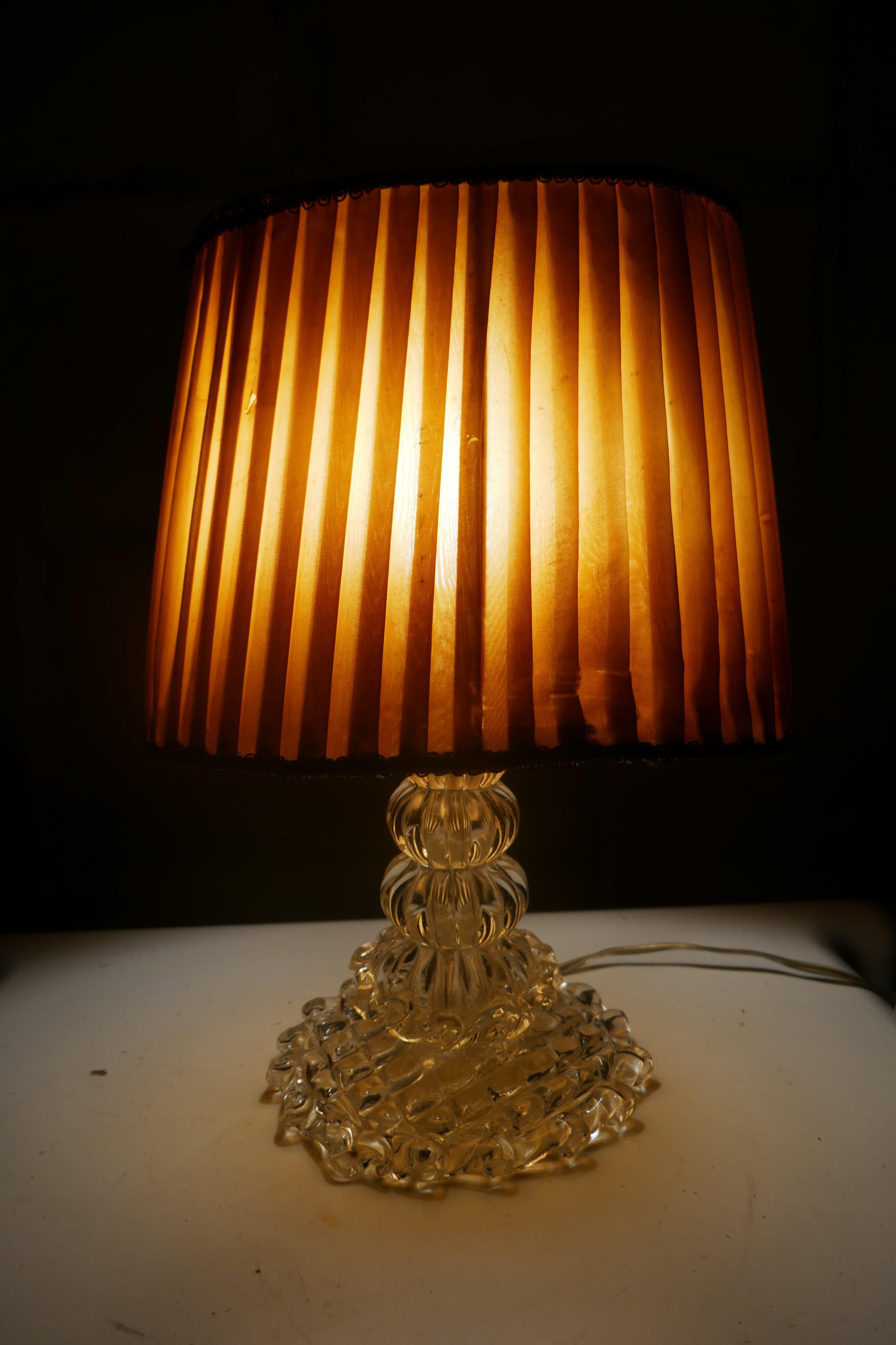 Lámpara de mesa de cristal de Murano, estilo Seguso Barovier - crinolina en venta 10