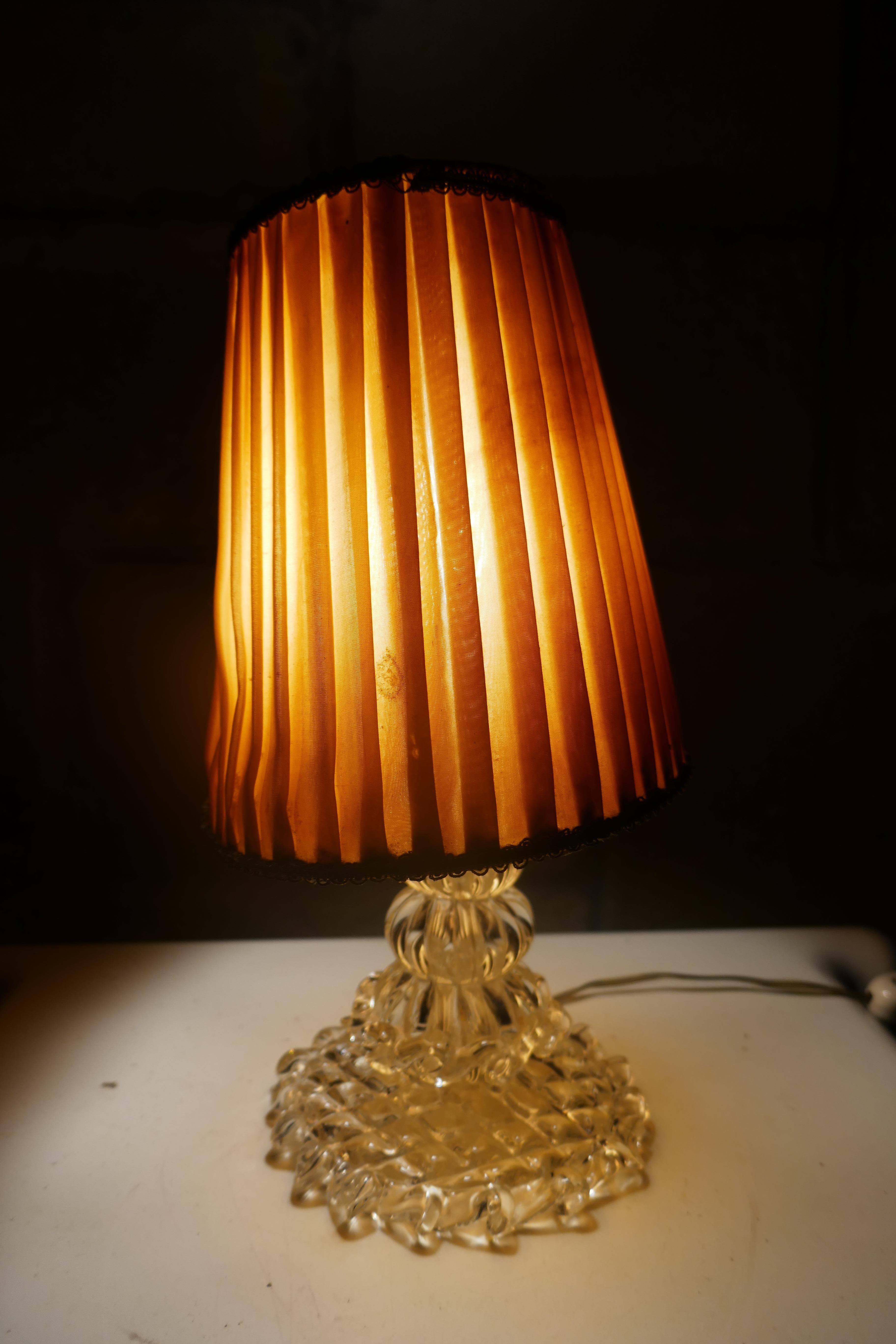 Lámpara de mesa de cristal de Murano, estilo Seguso Barovier - crinolina en venta 11